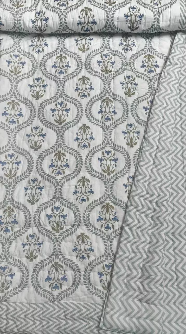  Home Decor/Bedding: Floral Print Cotton Quilt in Jaipur - All-Season Comfort MULBERRY QUILTS 97 S O ANIL KUMAR SHARMA CENTURY HOMES NEAR PATRAKAR COLONY JAGDISH NAGAR MANSAROVAR JAIPUR LANDMARK PATRKAR Colony