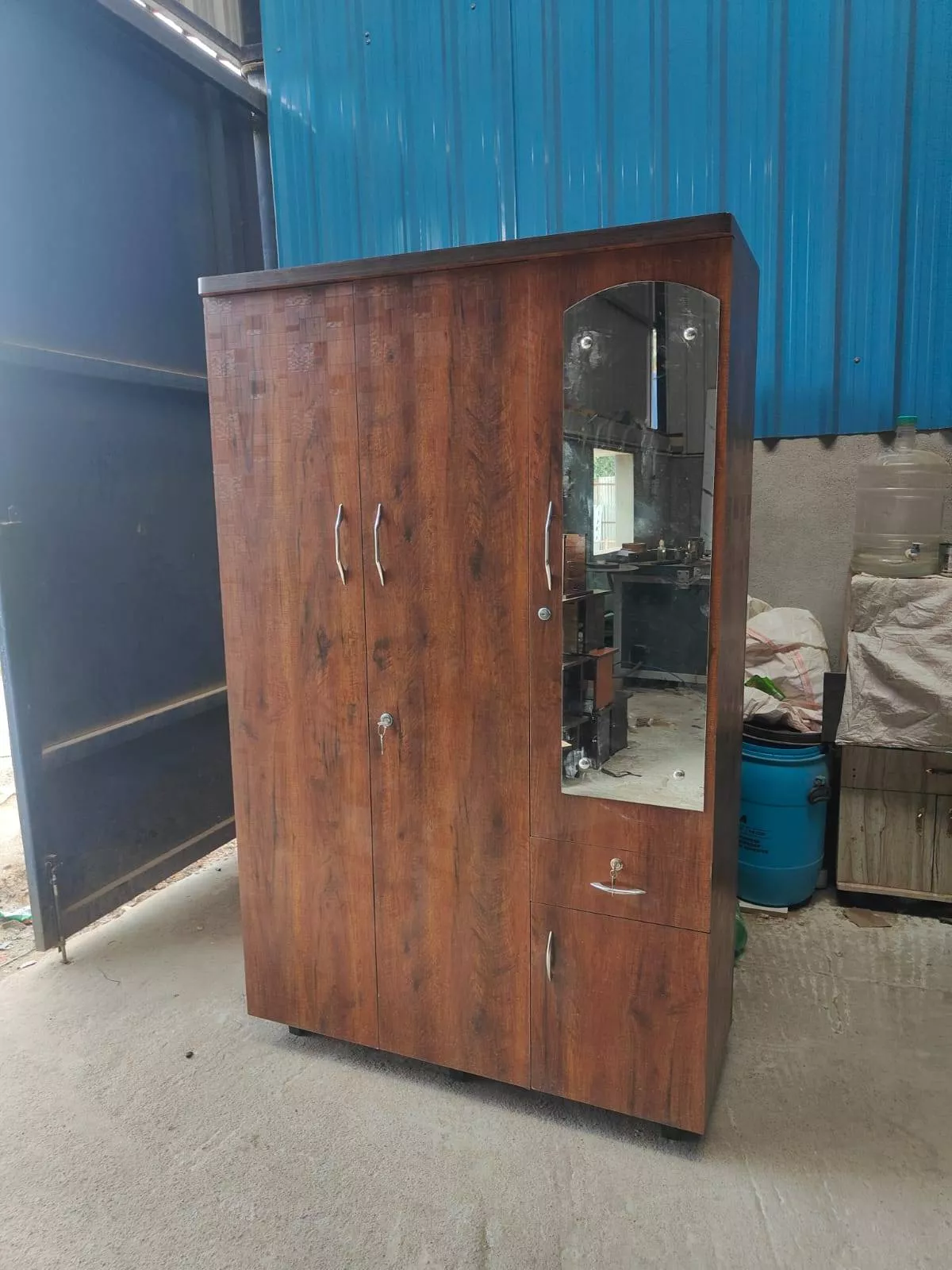  Home Furniture: Wooden Wardrobe in Bangalore with Integrated Mirror GOODCHOICE FURNITURE NO 28 1B LAKSHMIPURA MAIN ROAD SIDDANAHOSAHALLI VILLAGE NEAR RELIANCE TRENDS LANDMARK Near Reliance Trends