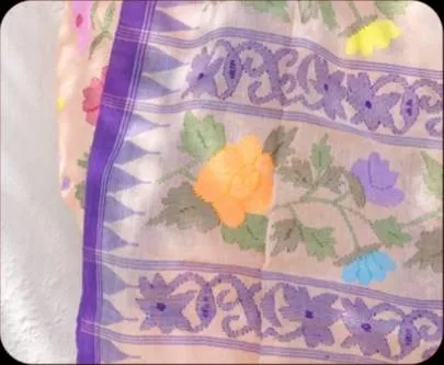 Silk Saree Floral Printed in Imphal: Elegant Traditional Attire -  - Buy Online at WANGKHEI PHEE MANTRIS HANDLOOM