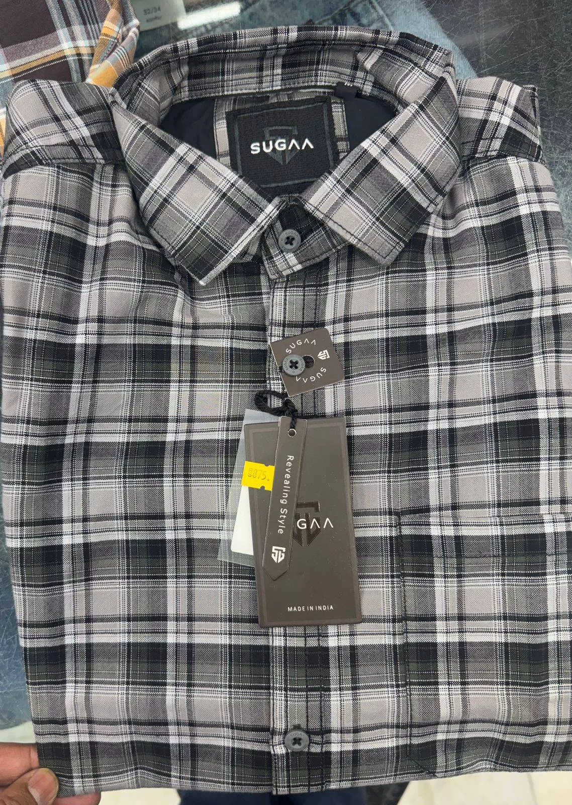  Sugaa Men's Checkered Shirt in Solan: Stylish and Elegant Design CHHAJTA COLLECTION C O CHHAJTACOLLECTION ANANDCOMPLEX THE MALL SOLAN TEH AND DISTT SOLAN OPP GIRLS SCHOOL SOLAN