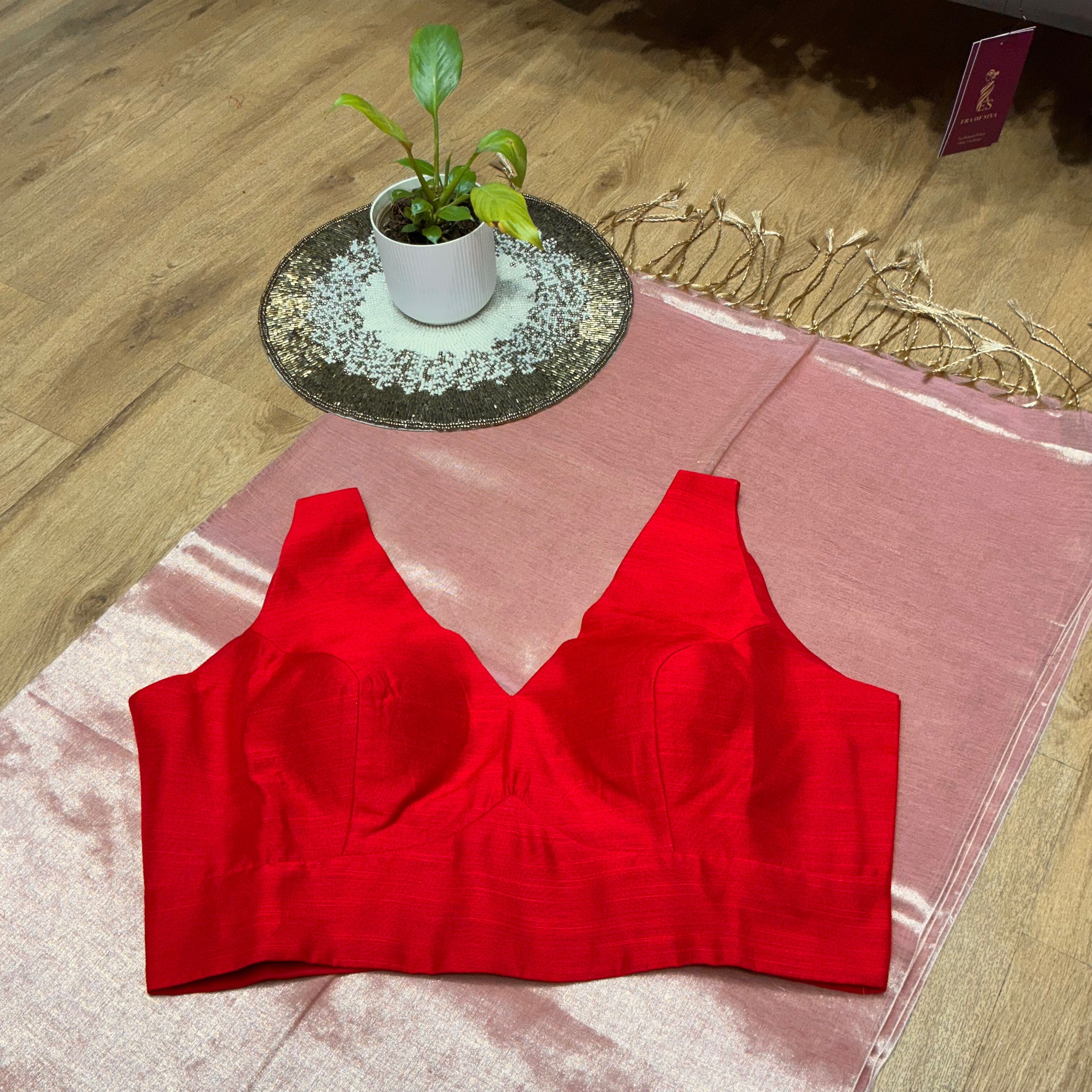  Silk Blouse in New Delhi: Vibrant Red Silk Blouse in South West Delhi ERA OF SIYA SHOP NO G 1 KRISHNA PLAZA II PLOT NO 3 SECTOR 12 DWARKA NEW DELHI SOUTH WEST DELHI DELHI LANDMARK SANDOZ