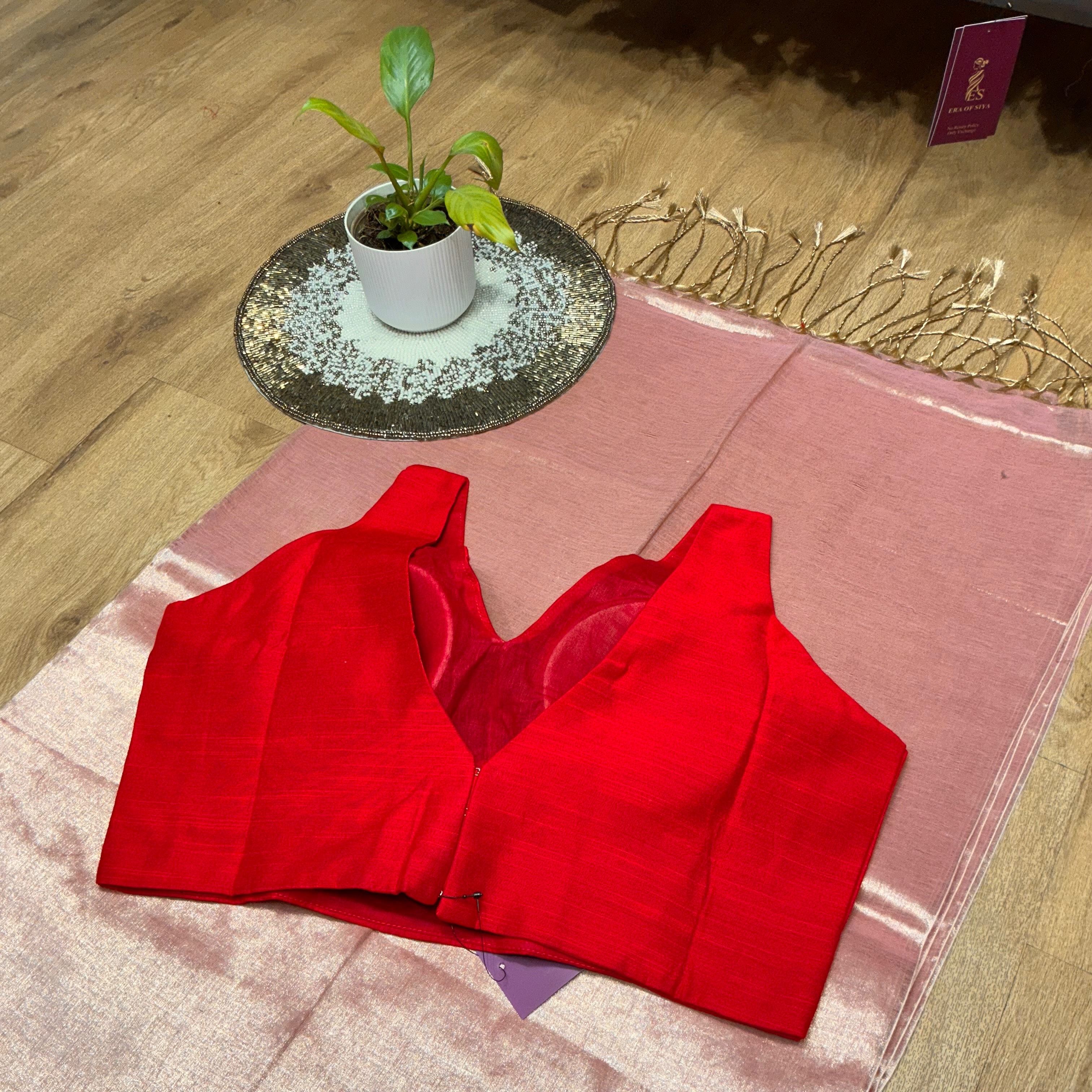 Silk Blouse in New Delhi: Vibrant Red Silk Blouse in South West Delhi - Image 1