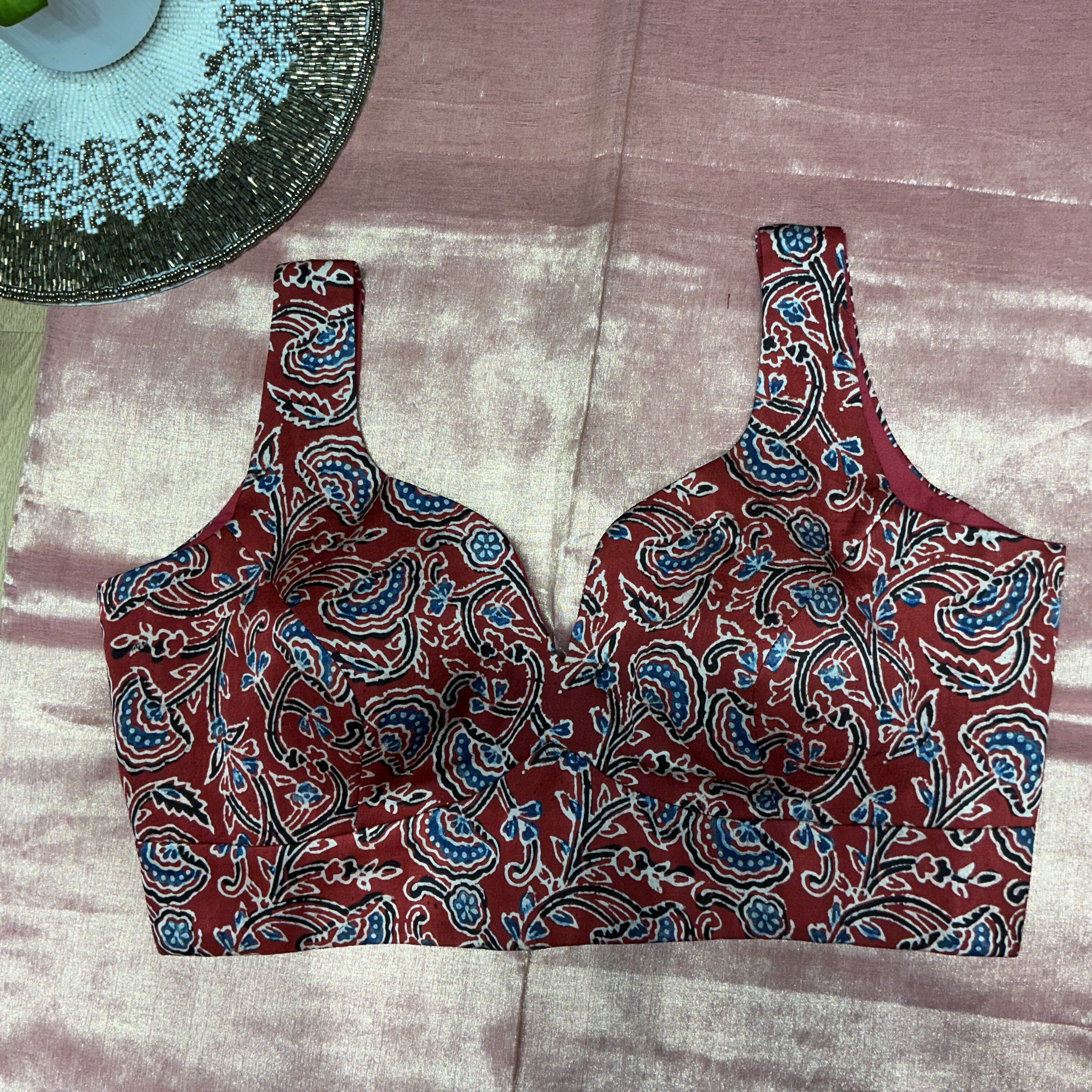 ERA OF SIYA - Ethnic Blouse in New Delhi: Paisley Print Modal Silk Padded in DWARAKA