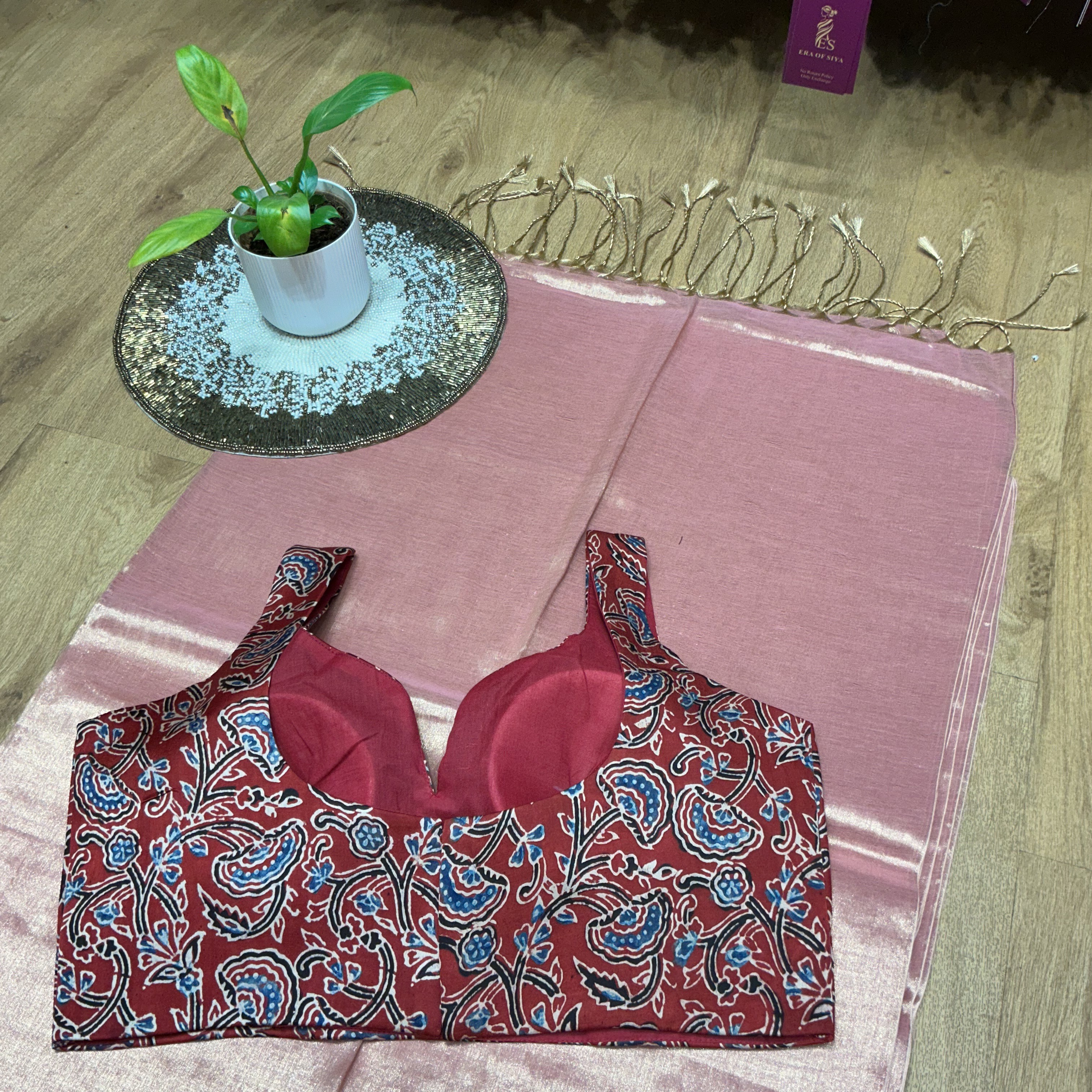 Ethnic Blouse in New Delhi: Paisley Print Modal Silk Padded - Image 1