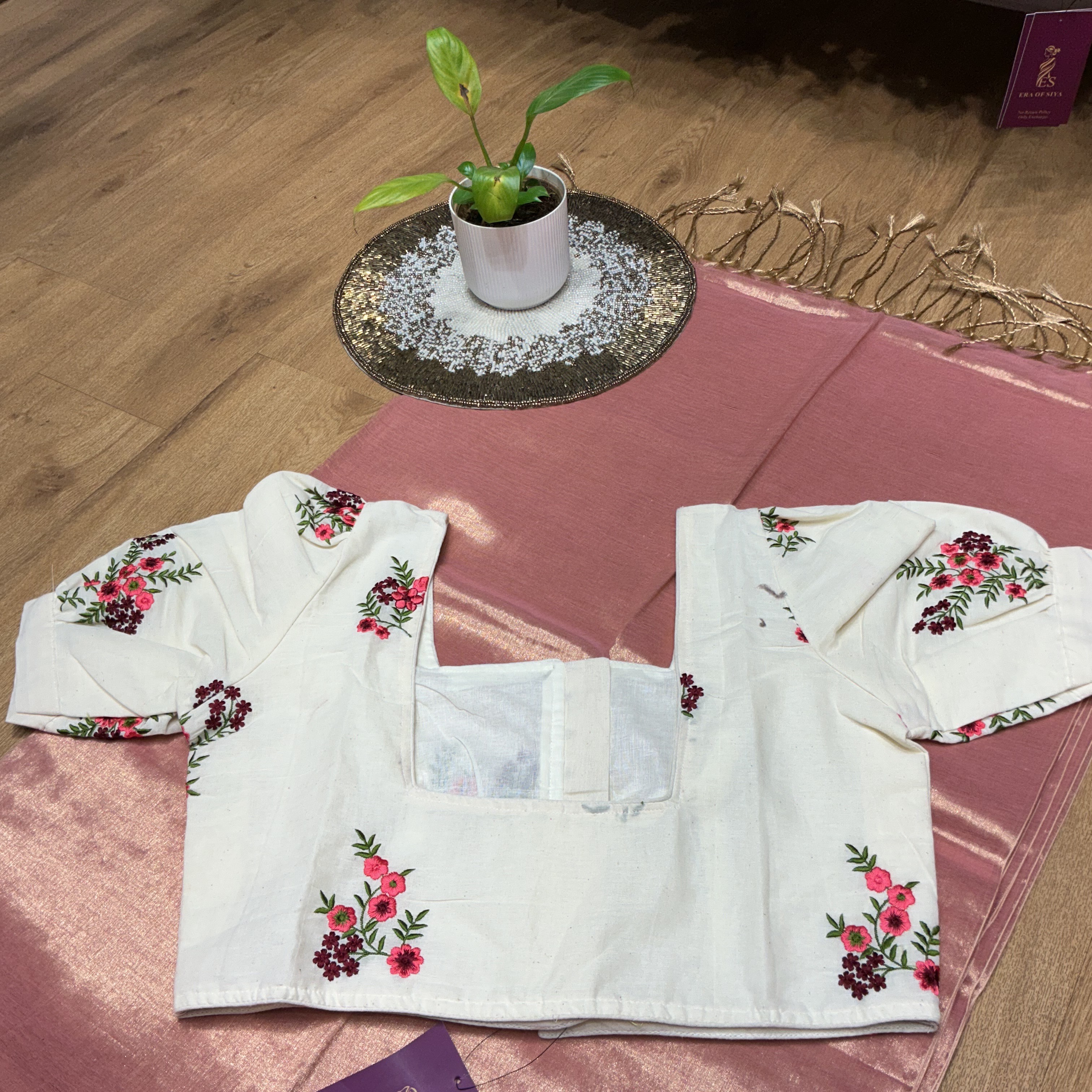 Cotton Embroidered Blouse in New Delhi - Stylish Floral Design - Image 2