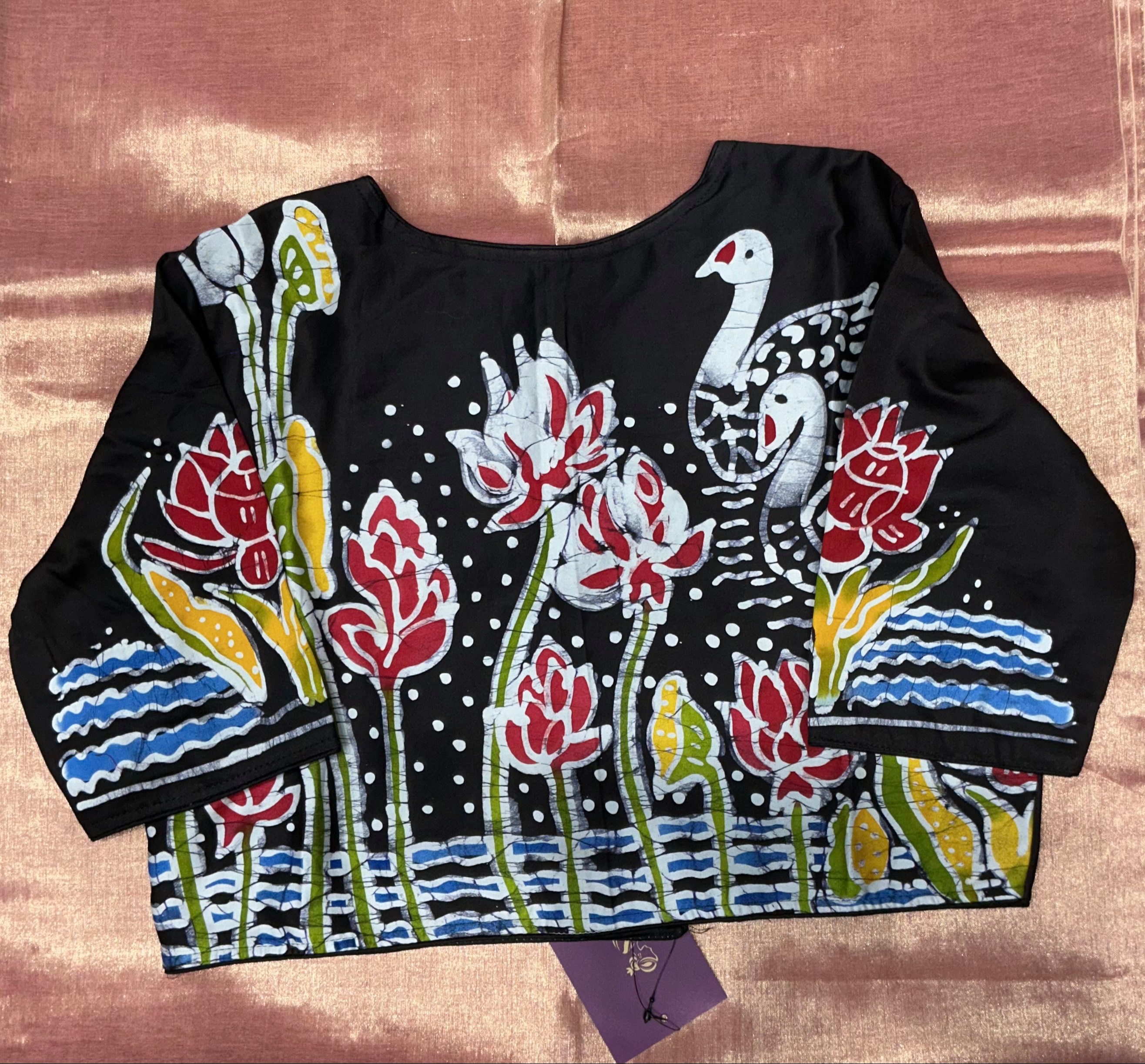 ERA OF SIYA - Batik Print Satin Blouse in New Delhi - Handcrafted Elegance in DWARAKA