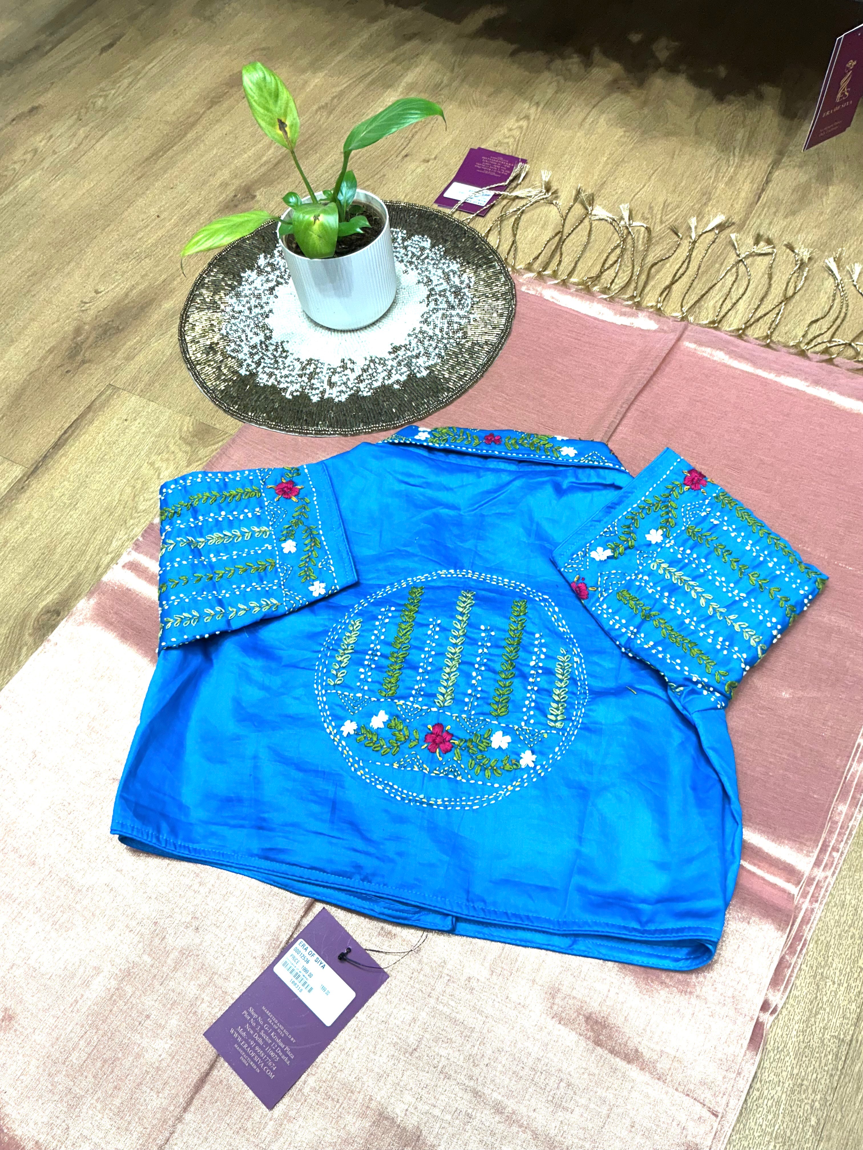 ERA OF SIYA - Hand-Embroidered Cotton Satin Blouse in New Delhi - Elegant Design in DWARAKA