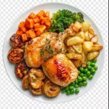 Healthy Meal: Roast Chicken and Saute Veggies in Gurugram - Low-Fat & Fiber-Rich -  - Buy Online at SLICE OF SMOKE