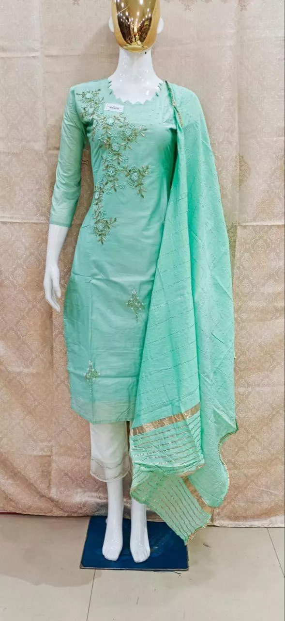  Embroidered Green Kurta Set in Bhilai - Elegant Ethnic Wear SHREE RAMA DRESSES SHOP NO 81 82 SECTOR6 A MARKET BHILAINEAR BY HAPPINESS AND MEMSAHED