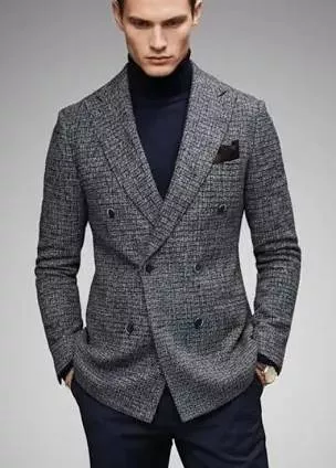 Men's Formal Double-Breasted Blazer in Garhshankar: Elegant Style -  - Buy Online at JAI AMBEY COLLECTIONS