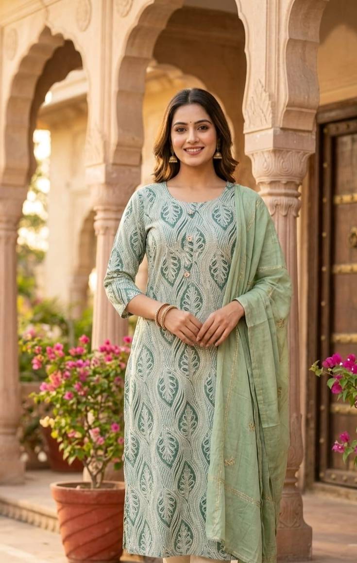  Ethnic Chic Printed Kurti in Faridabad - Stylish Green Design SHIV SHAKTI ENTERPRISES 1183A SECTOR 23A H B COLONY FARIDABAD FARIDABAD HARYANA 121005 121005 LANDMARK Near BSNL Telephone Exchange