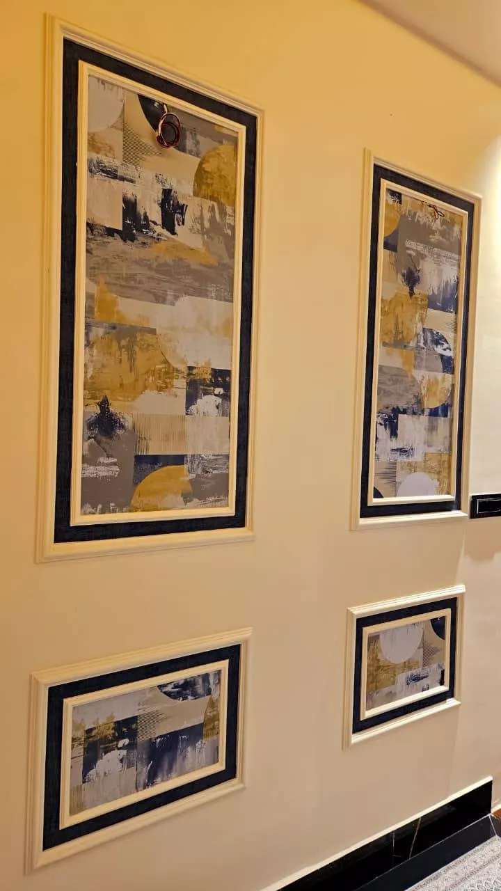 Abstract Geometric Framed Wall Art Set in Napier Town Stylish Interiors -  - Buy Online at INTERIOR LIFE