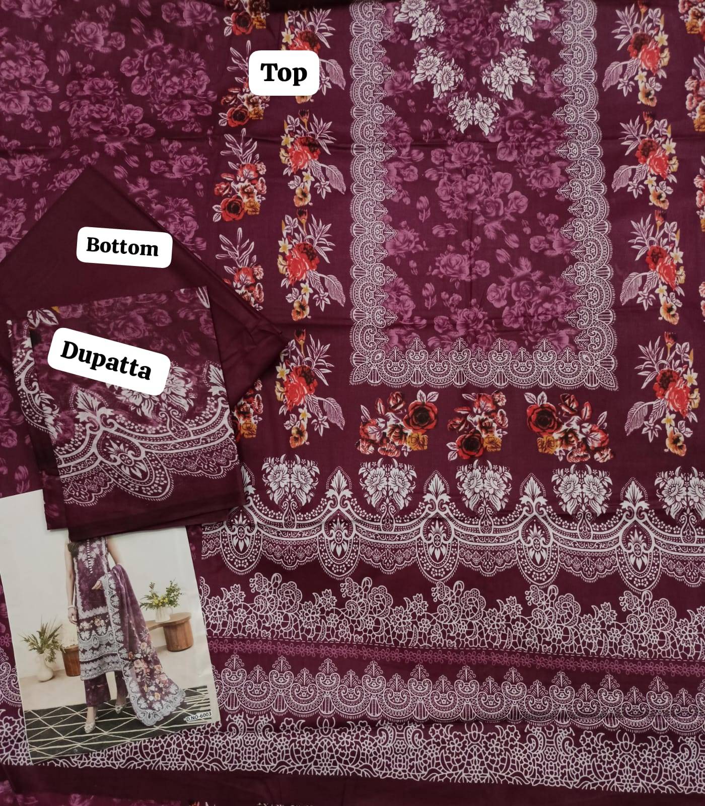 ASAR's Suit Fabric in Kanpur: Digitally Printed Unstitched 3 PCS Set - Image 2