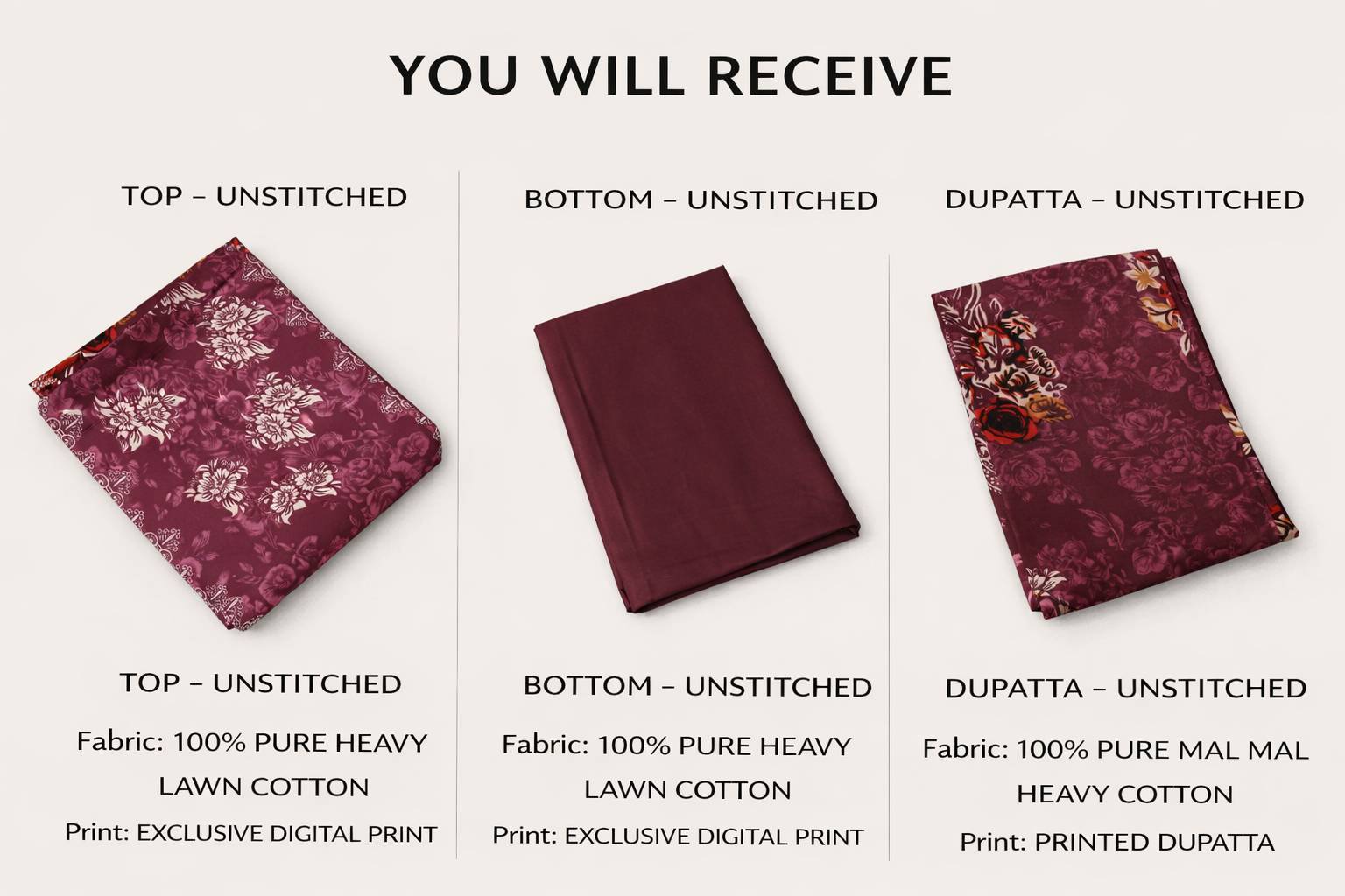 ASAR's Suit Fabric in Kanpur: Digitally Printed Unstitched 3 PCS Set - Image 3