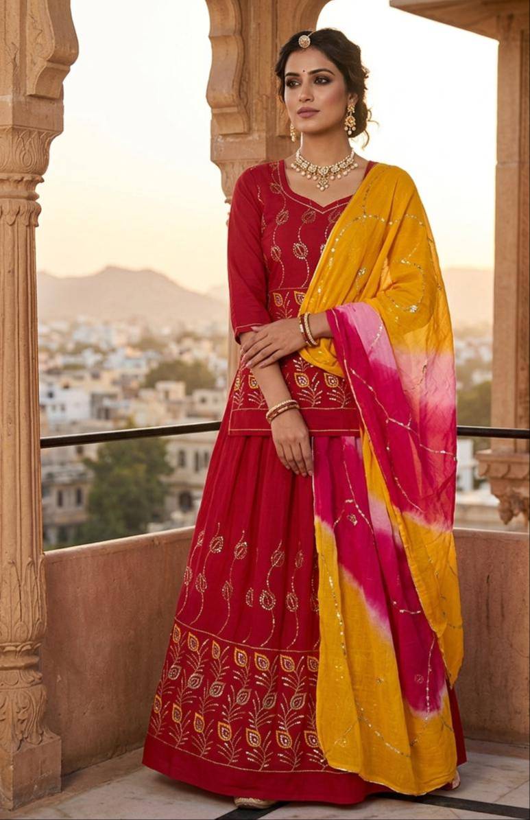 Rajputi Poshak in Dungla Rajasthan - Traditional Ensemble for Royalty & Elegance - Image 1