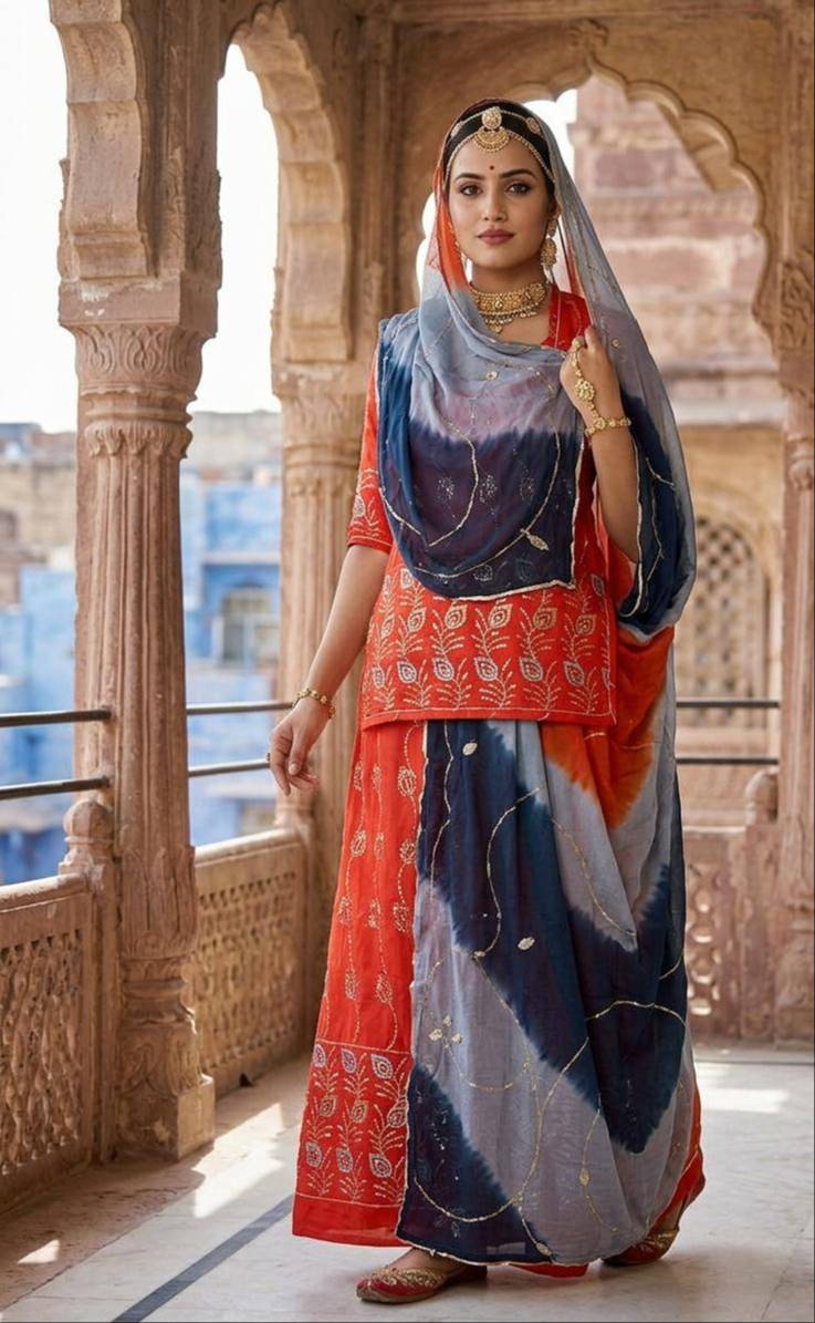 Rajputi Poshak in Dungla Rajasthan - Traditional Ensemble for Royalty & Elegance - Image 3