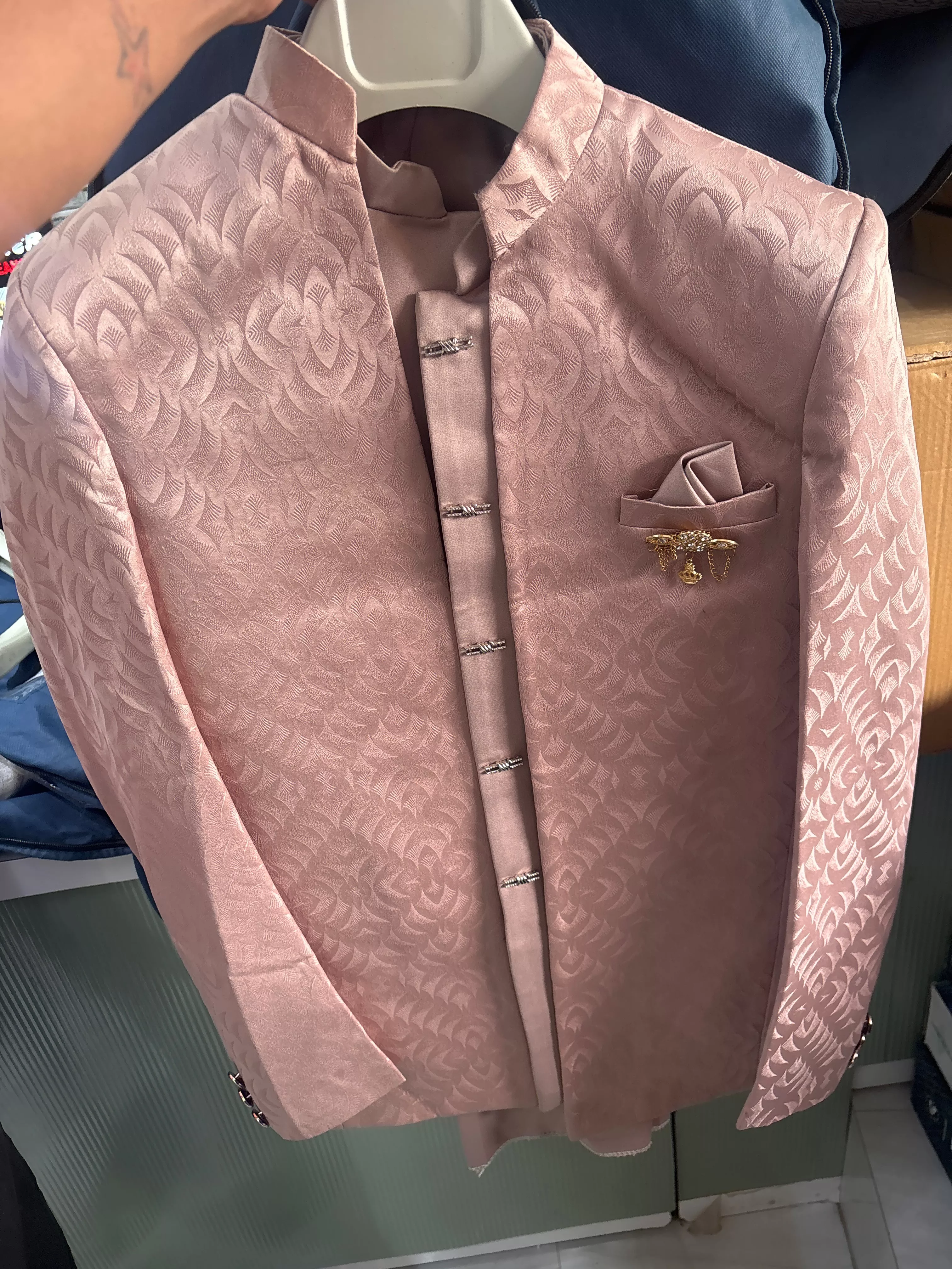 Silk Brocade Nehru Jacket in Sirathu - Stylish Pink Nehru Jacket -  - Buy Online at NICE COLLECTION