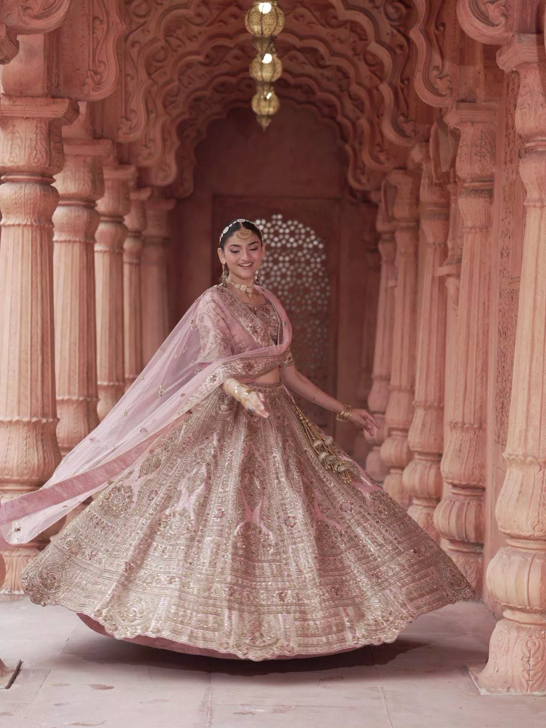 Queens Couture Bridal Lehenga in 3 A LAWRENCE ROAD Embroidered Pink -  - Buy Online at QUEENS COUTURE