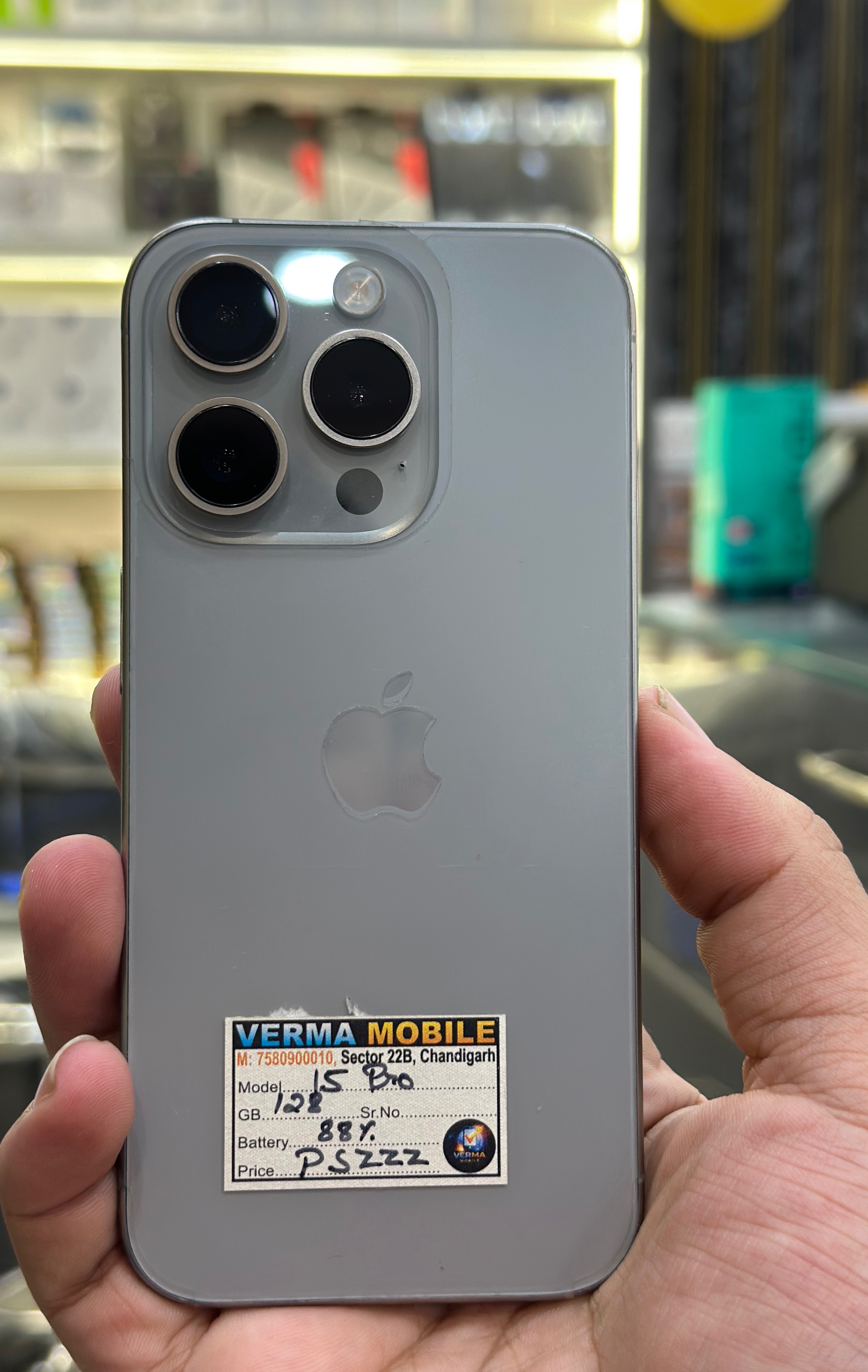 Apple iPhone 15 Pro in SCO 1030 31 FIRST FLOOR SHIVAJI MARKET CABIN NO 5 Key Feature: Advanced Technology -  - Buy Online at VERMA MOBILES