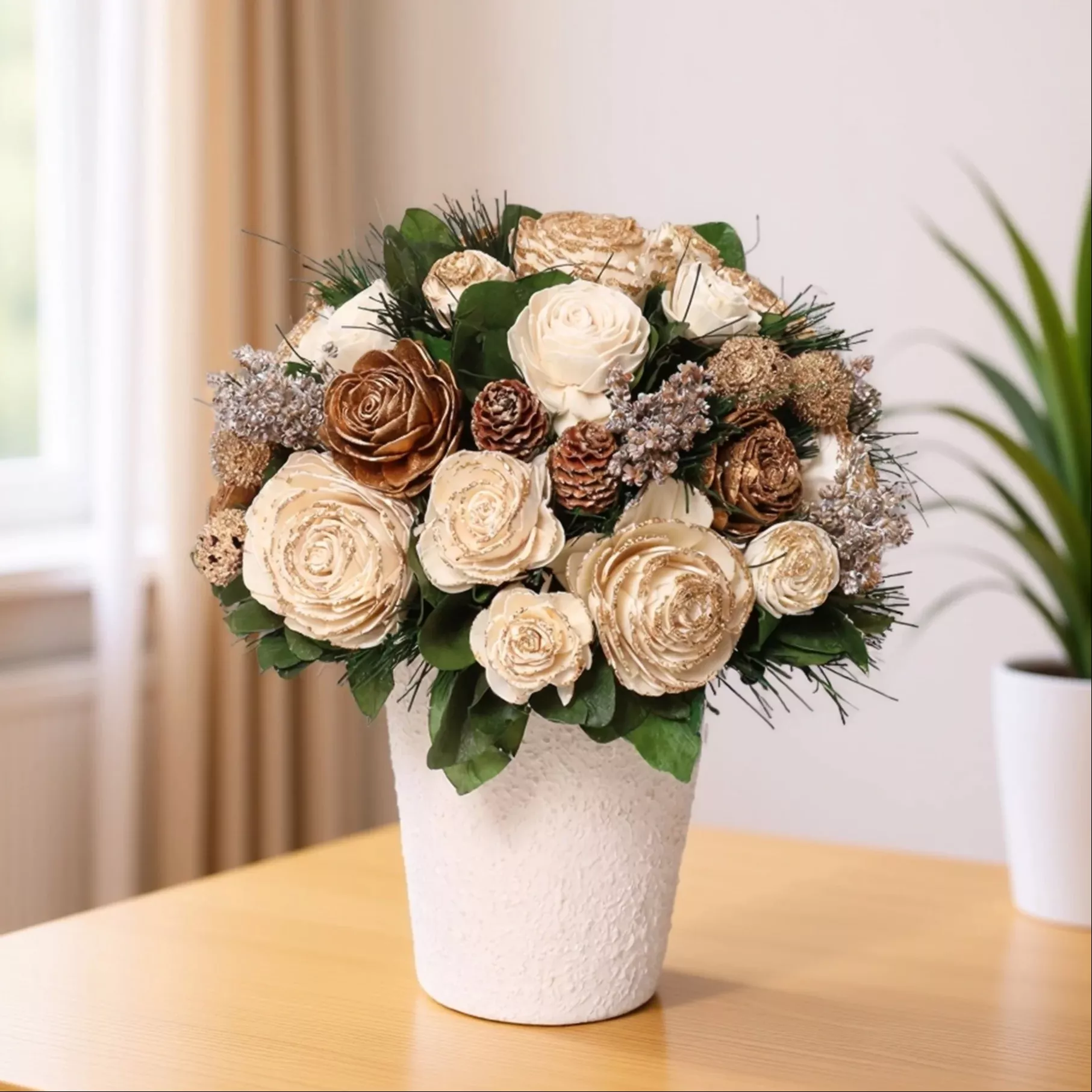 Artificial Floral Arrangement in Shalapur Dona - Premium Decor Accent -  - Buy Online at AF AGRI FARM