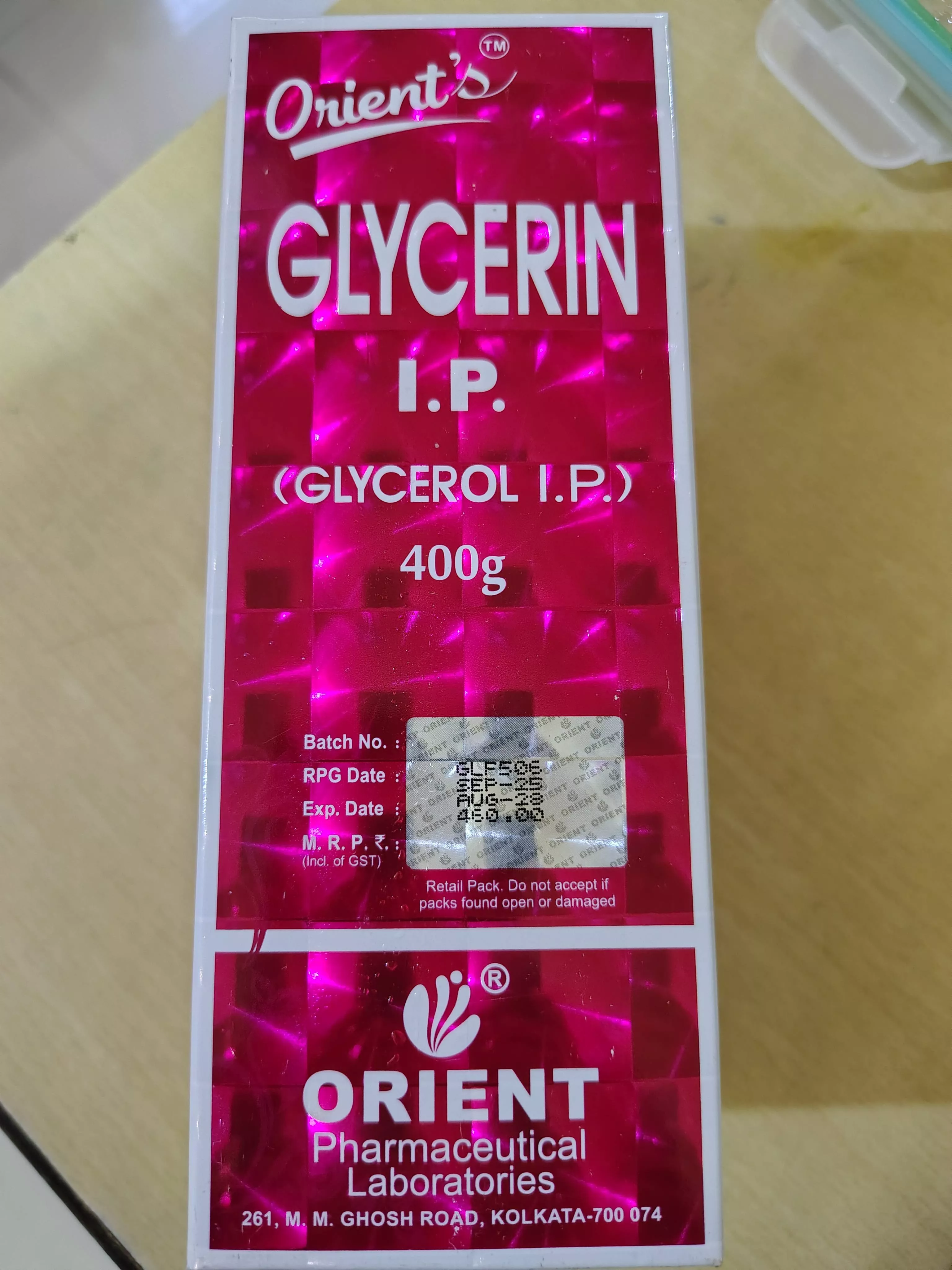 Orient Glycerin 400ml in Neil Associates Key Feature: Gentle Cleansing Power -  - Buy Online at NEIL ASSOCIATES