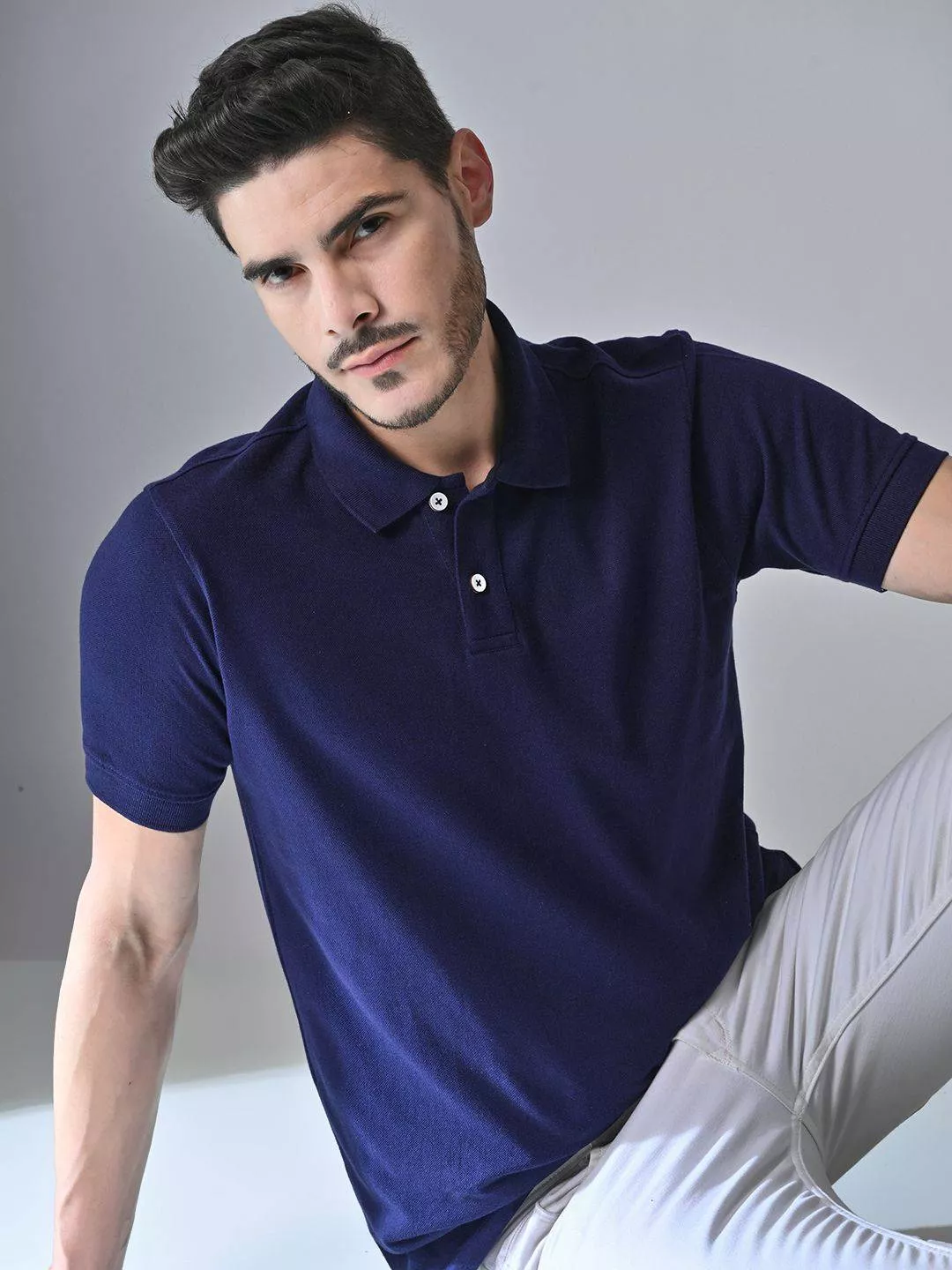 Vastra Collection Polo Shirt in Mandvi: Classic Navy Blue Polo Shirt -  - Buy Online at VASTRA COLLECTION