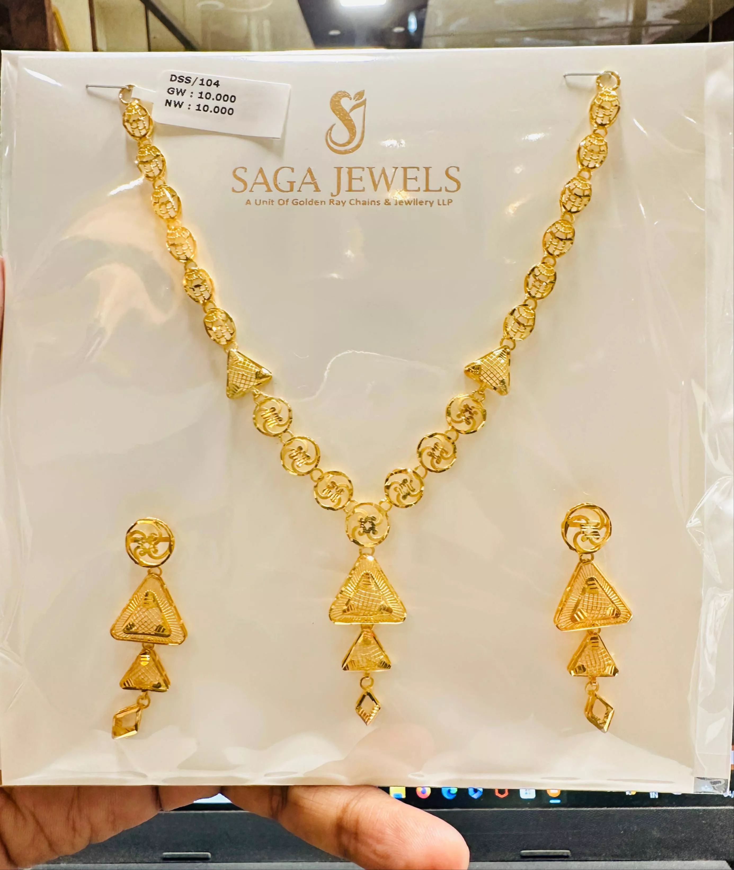 Saga Jewels Gold-Plated Necklace Set in Civilian PVR - Elegant Jewelry for Special Occasions -  - Buy Online at ZIVARA JEWELLERY