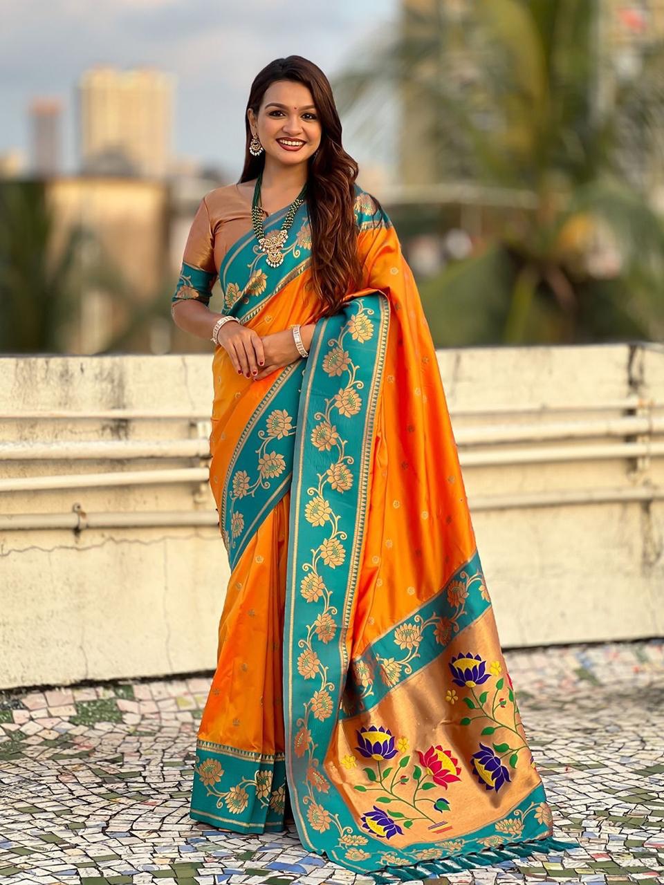 Lotus Paithani Saree in Pune: Luxurious Soft Silk for Ethnic Elegance - Image 1