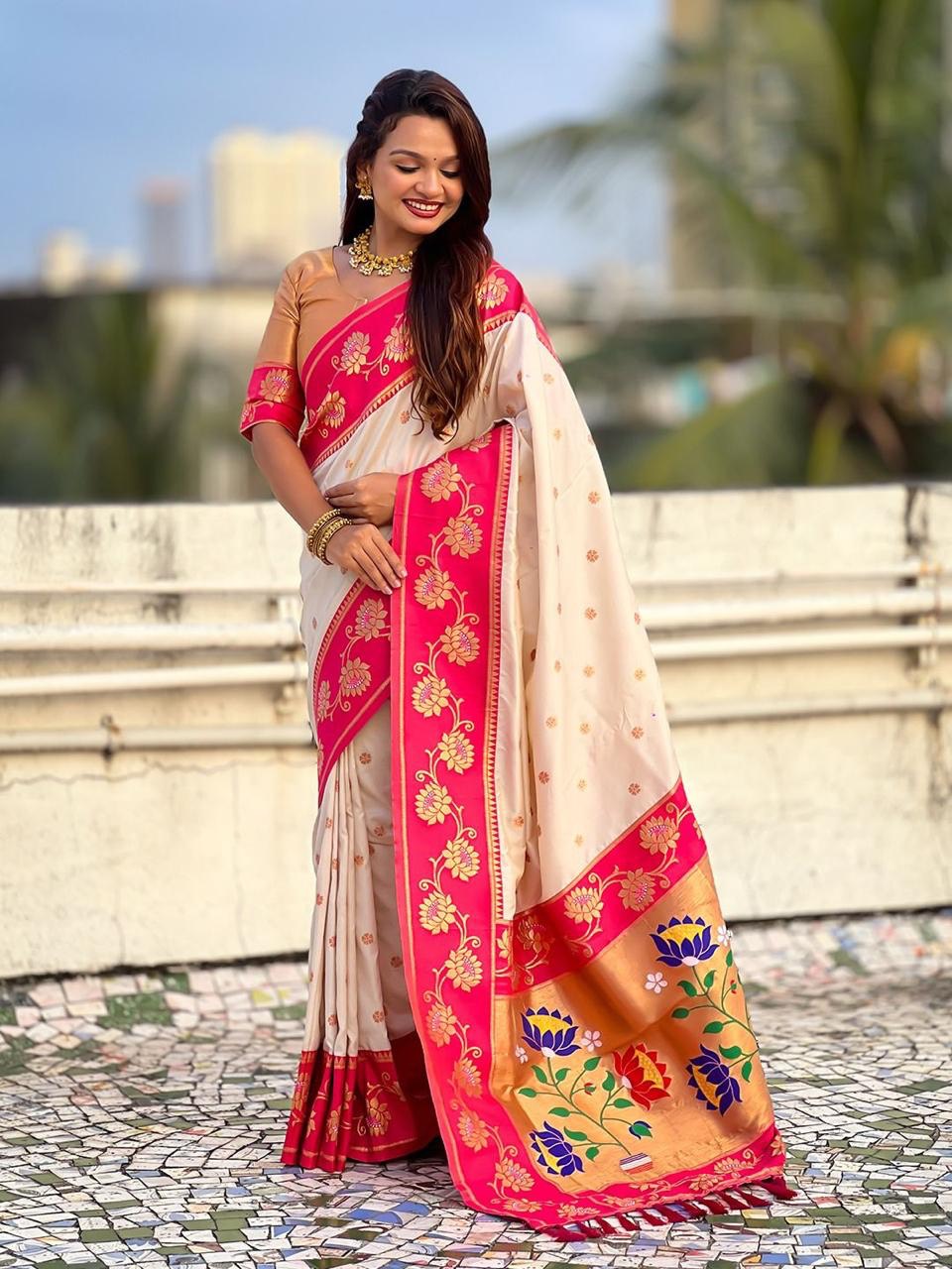 Lotus Paithani Saree in Pune: Luxurious Soft Silk for Ethnic Elegance - Image 4