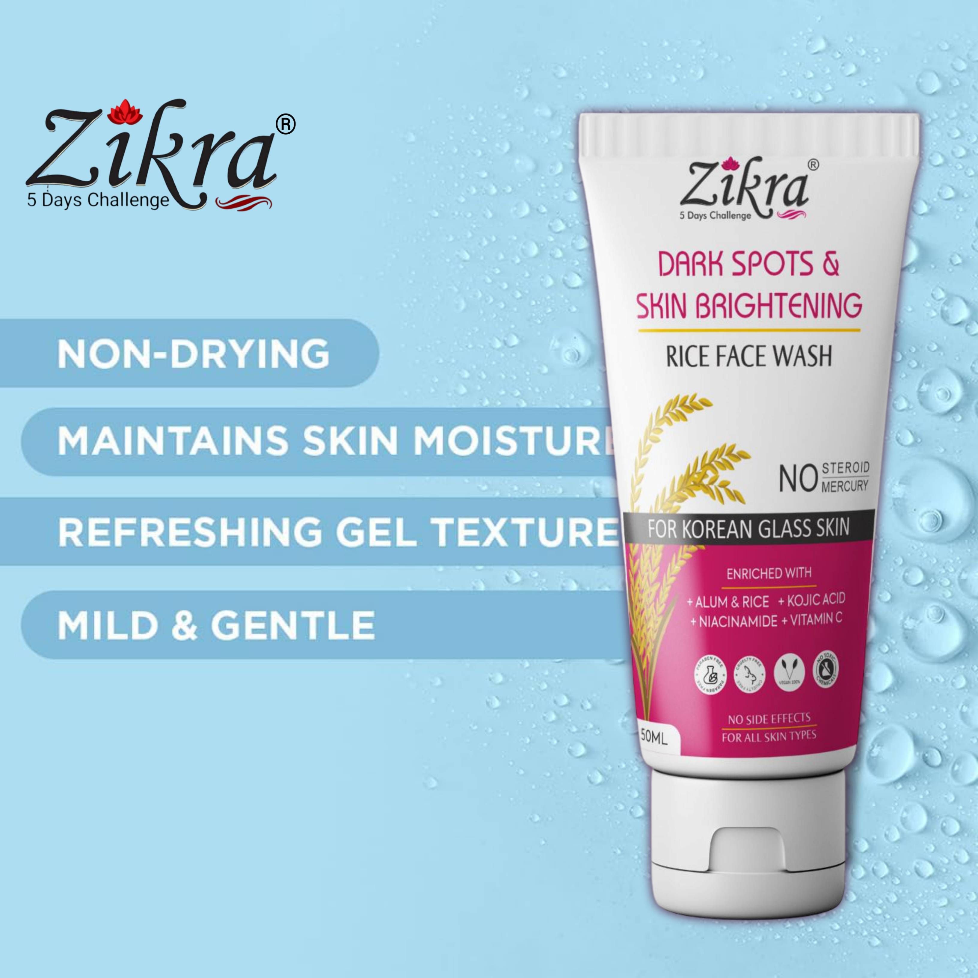 Zikra Face Wash in Bhusawal: Rice & Kojic Acid for Brighter Skin -  - Buy Online at SHAH MARKETING