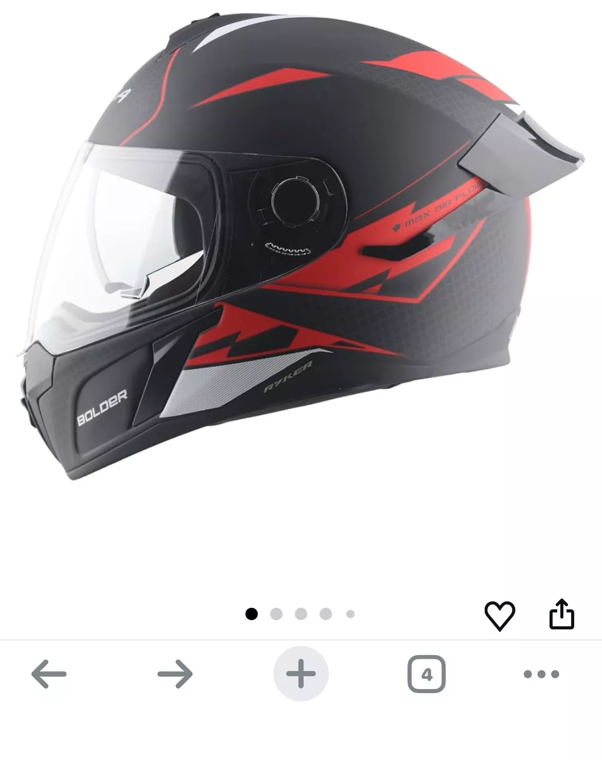 Ryker Bolder Full Face Helmet in Vorkady with Advanced Airflow System -  - Buy Online at Y N CAR WASH 