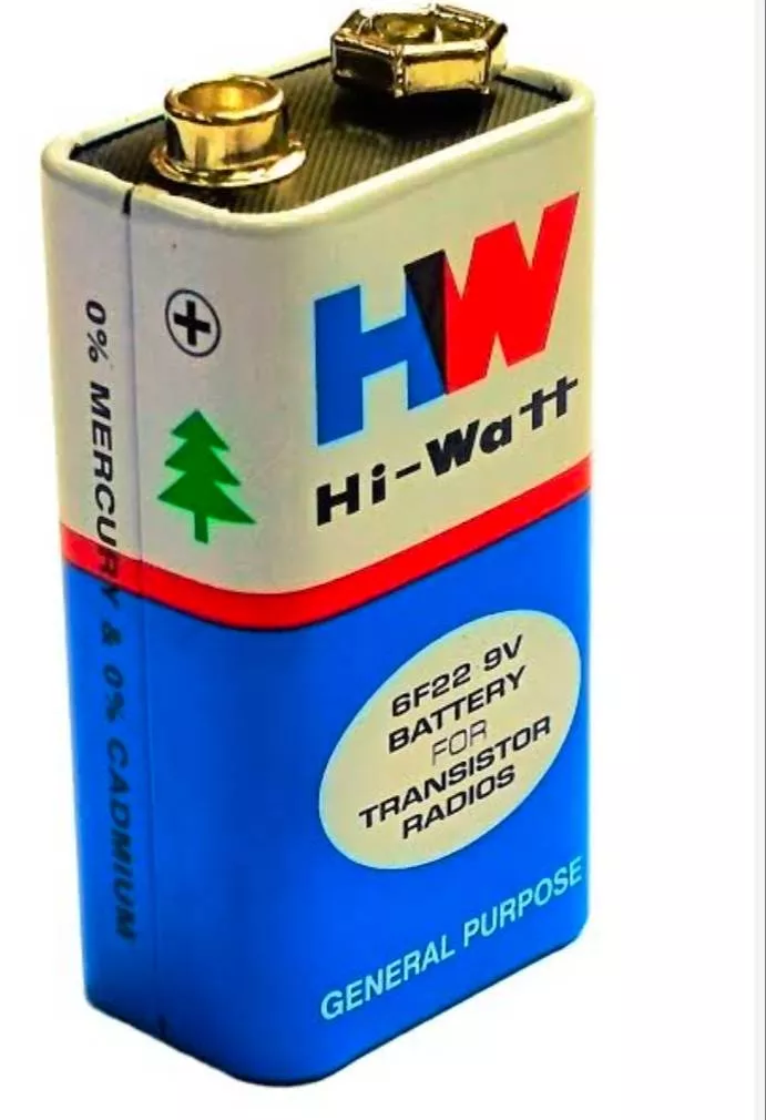 Hi-Watt 9V 6F22 Battery in Rajpur Bhaian: Ideal for Transistor Radios -  - Buy Online at KULDEEP AUTO ELECTRIC WORKS