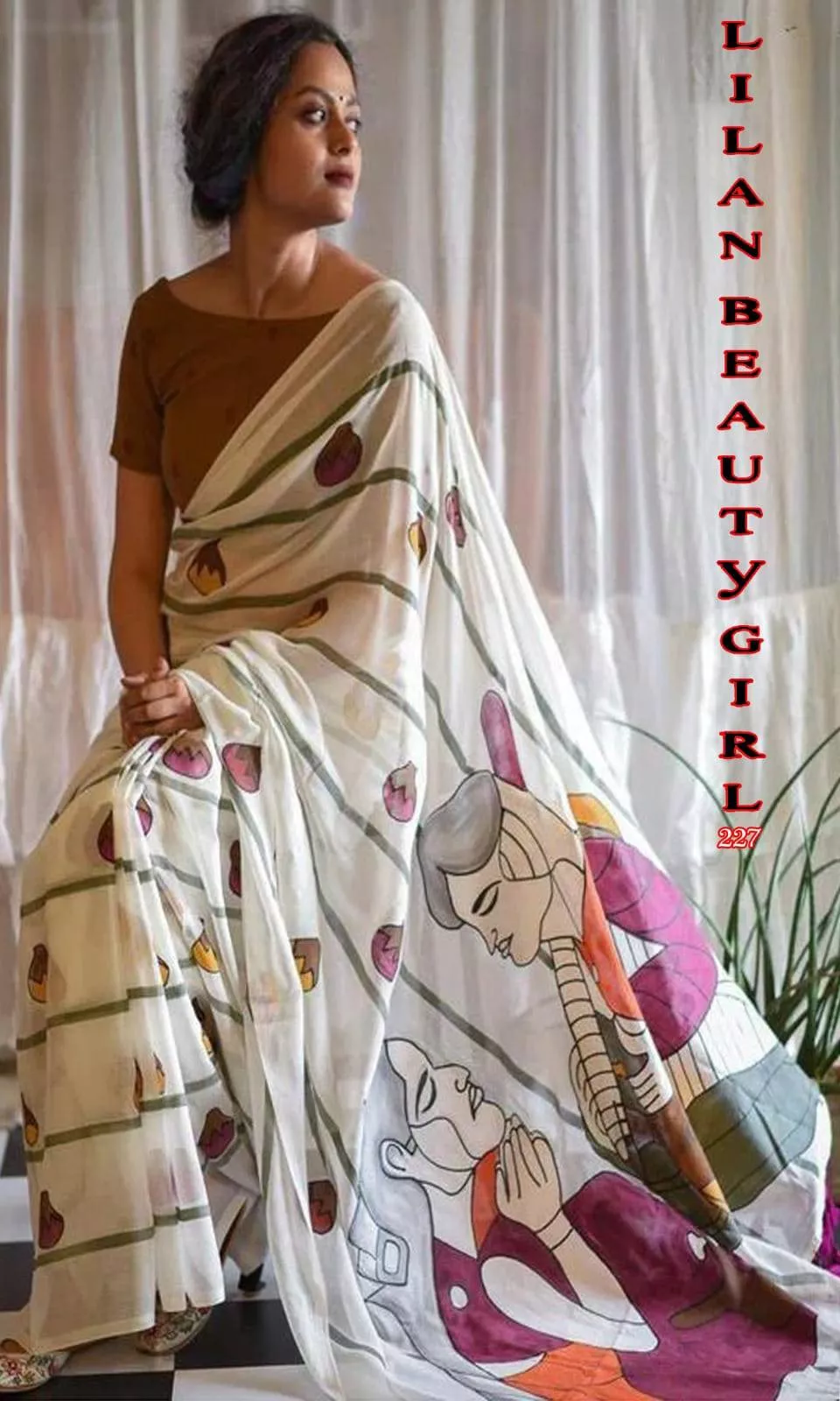 Lilan Beauty Girls Sari Cotton in Kharghar Elegant Art-Inspired -  - Buy Online at THE FABRIC STORY