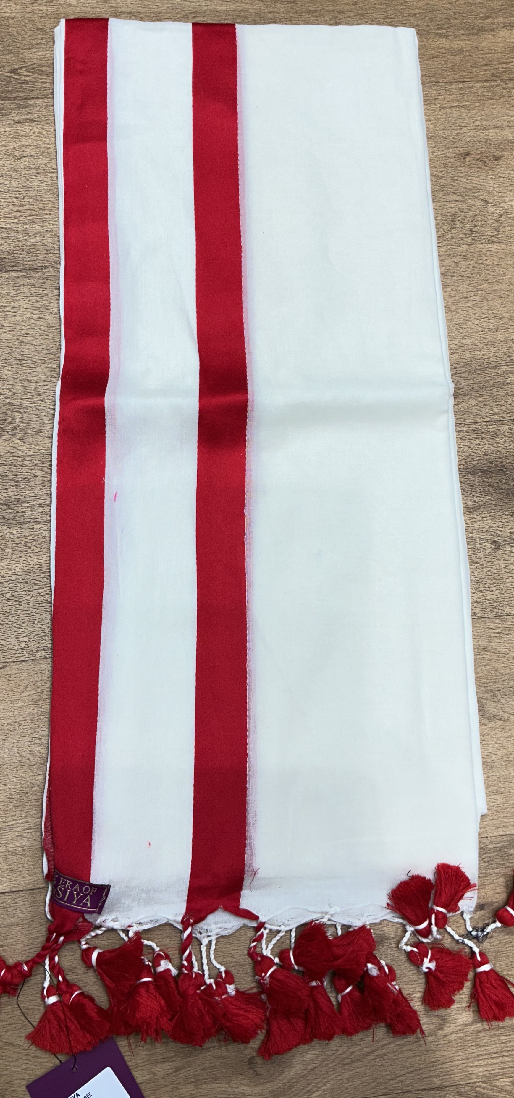 White  mul cotton saree - Image 1