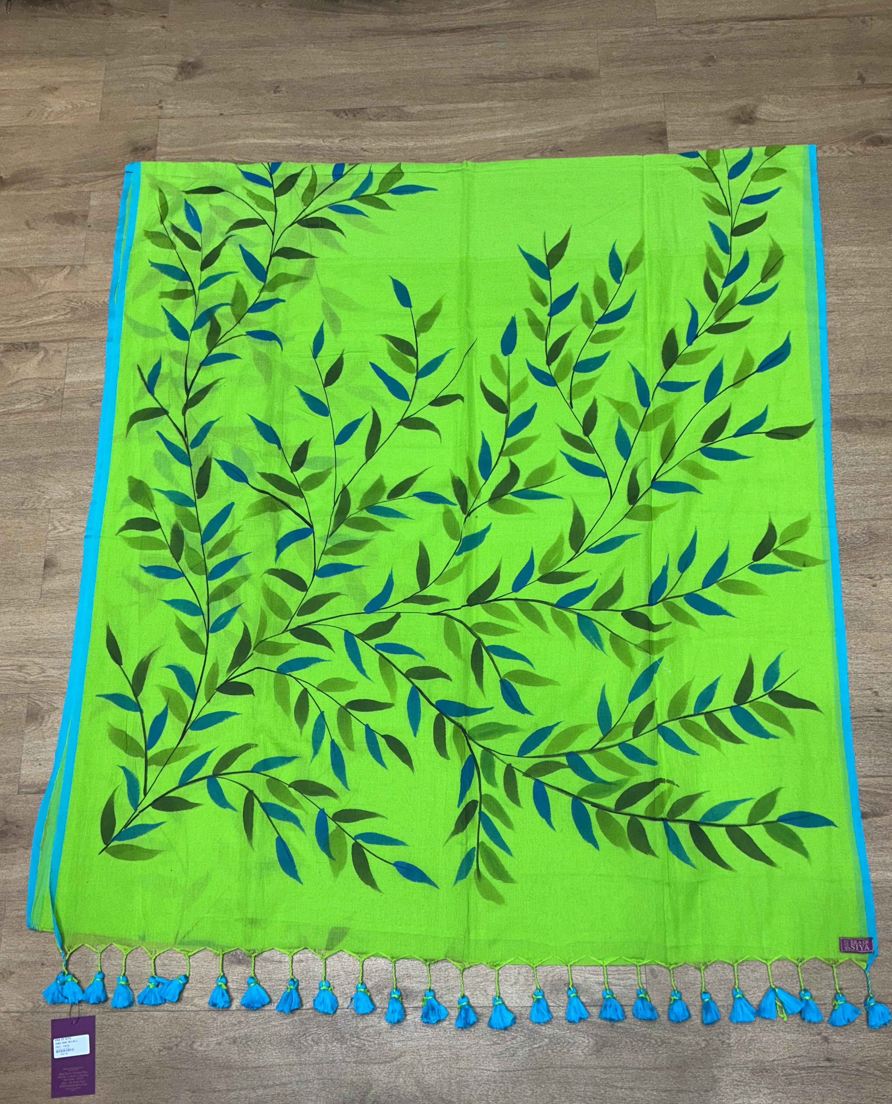  Hand painted  leafy mul cotton saree ERA OF SIYA SHOP NO G 1 KRISHNA PLAZA II PLOT NO 3 SECTOR 12 DWARKA NEW DELHI SOUTH WEST DELHI DELHI LANDMARK SANDOZ
