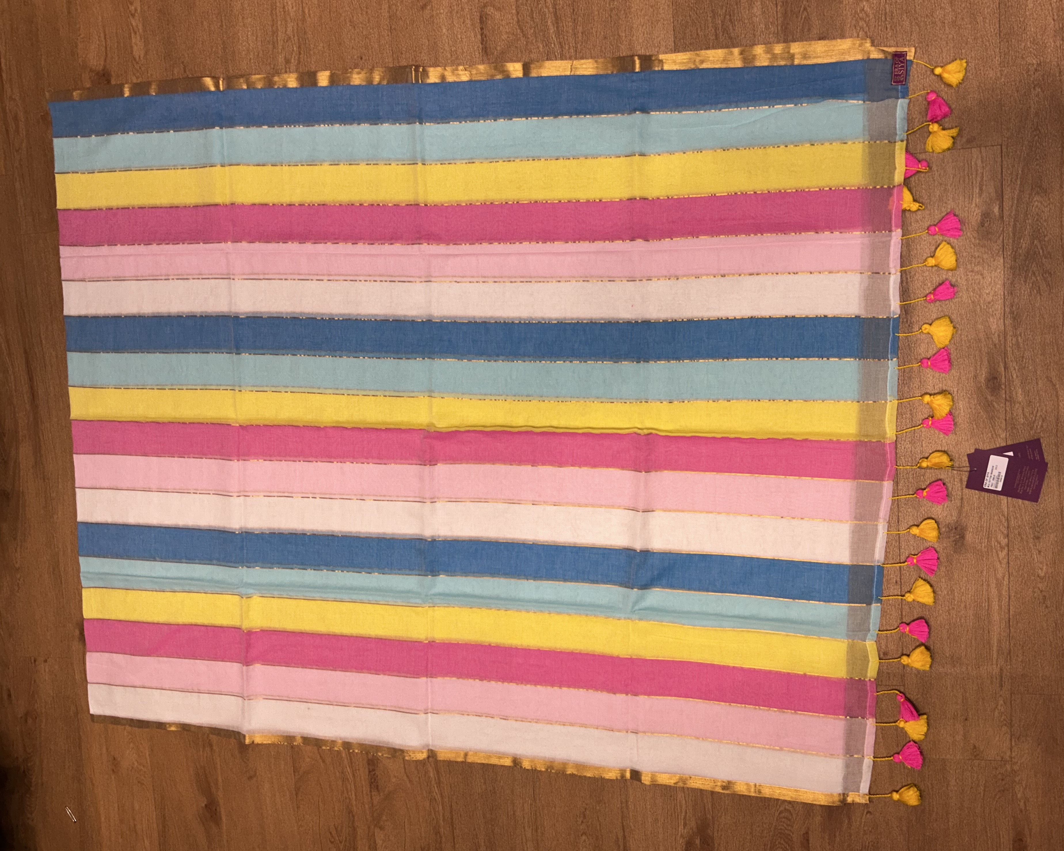  Mul cotton saree with vibrant colour stripes ERA OF SIYA SHOP NO G 1 KRISHNA PLAZA II PLOT NO 3 SECTOR 12 DWARKA NEW DELHI SOUTH WEST DELHI DELHI LANDMARK SANDOZ