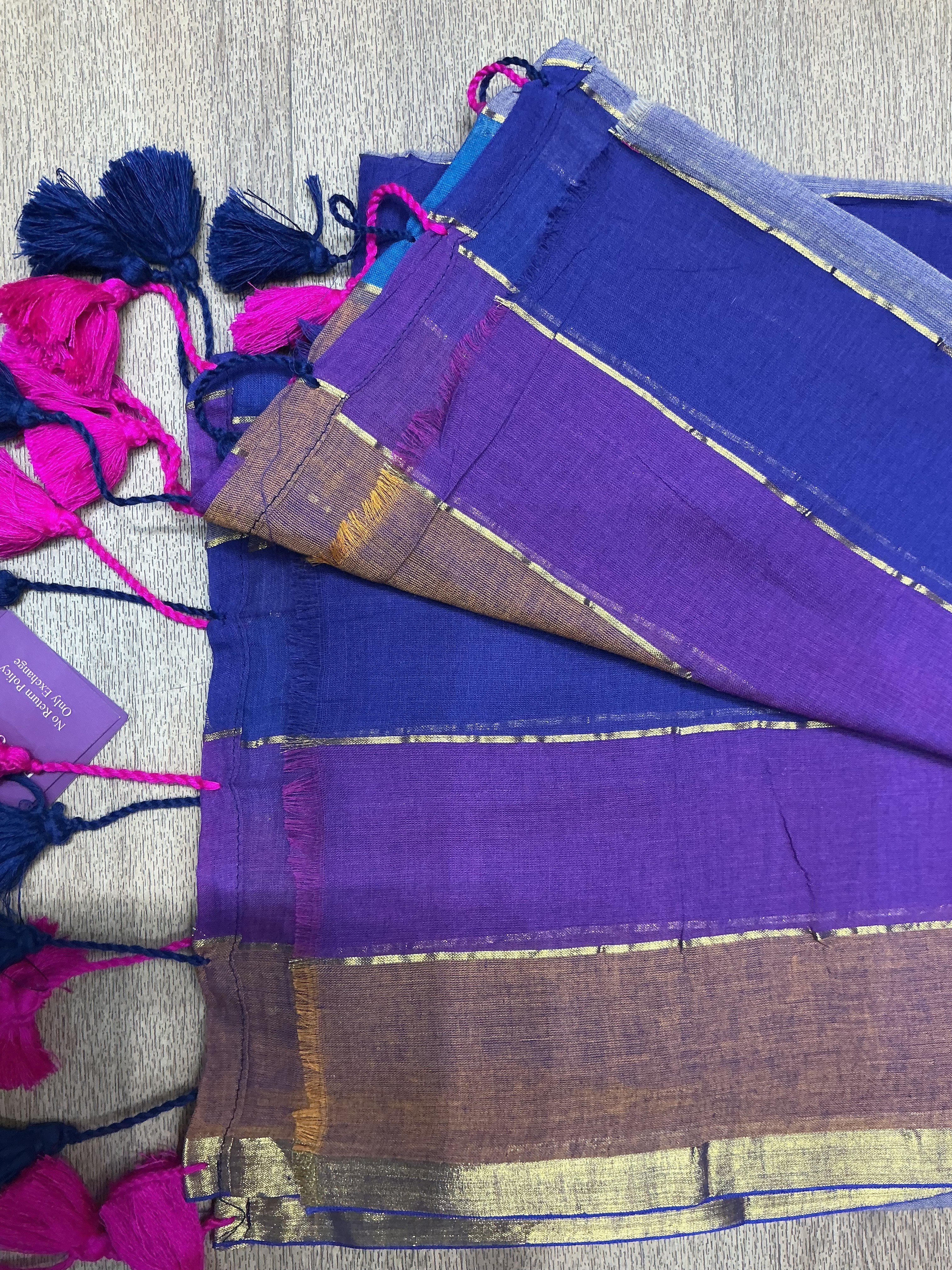 Mul cotton saree in New Delhi: Multicolor Striped Beauty - Image 1