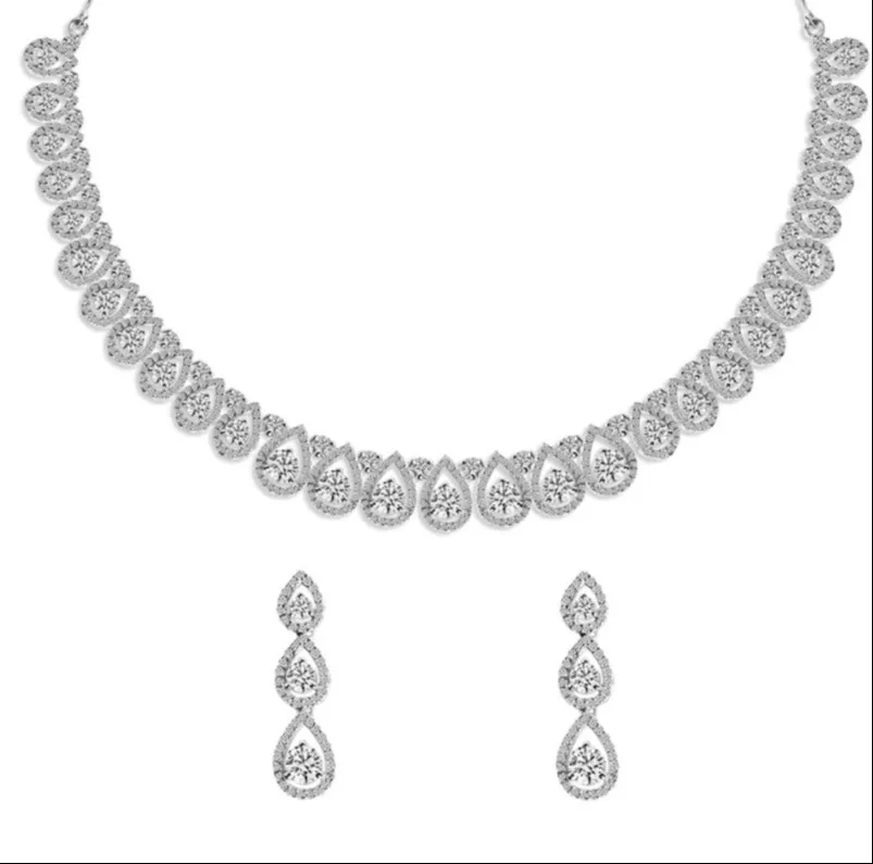 925 Sterling Silver Necklace Sets for Women -  - Buy Online at MD KHAZANA JWELLERY