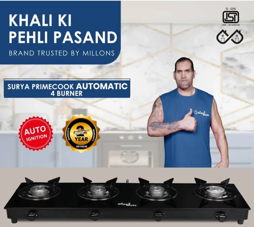 Gas stove  4 burners Automatic ignition -  - Buy Online at STARRISE ELECTRO WORLD