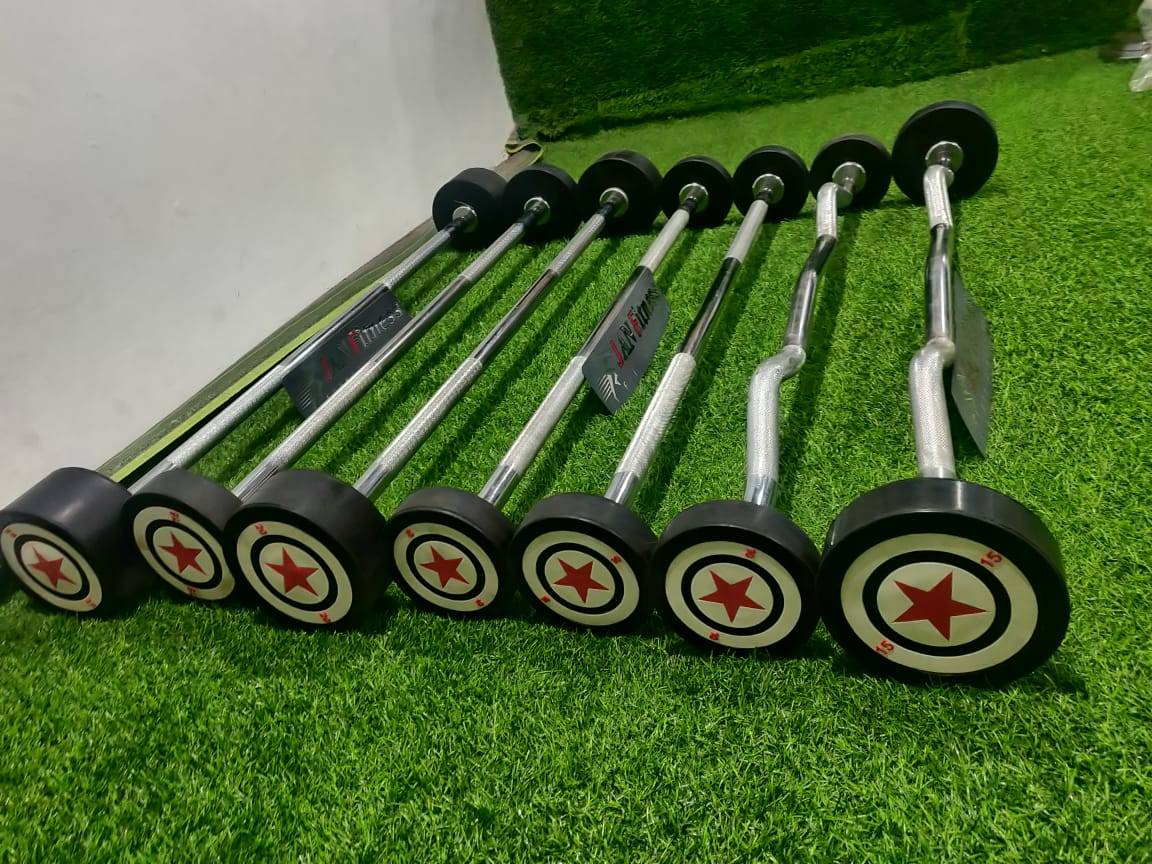 Gym Equipment: Black Captain America Fixed Barbells in Meerut - Durable and High-Performance -  - Buy Online at KUN INTERNATIONAL