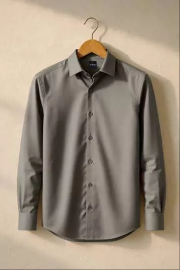 Indu Fashion Formal Shirt in Sri Venkateswara - Classic Grey Full-Sleeve Elegance -  - Buy Online at SRI VENKATESWARA INDU FASHION