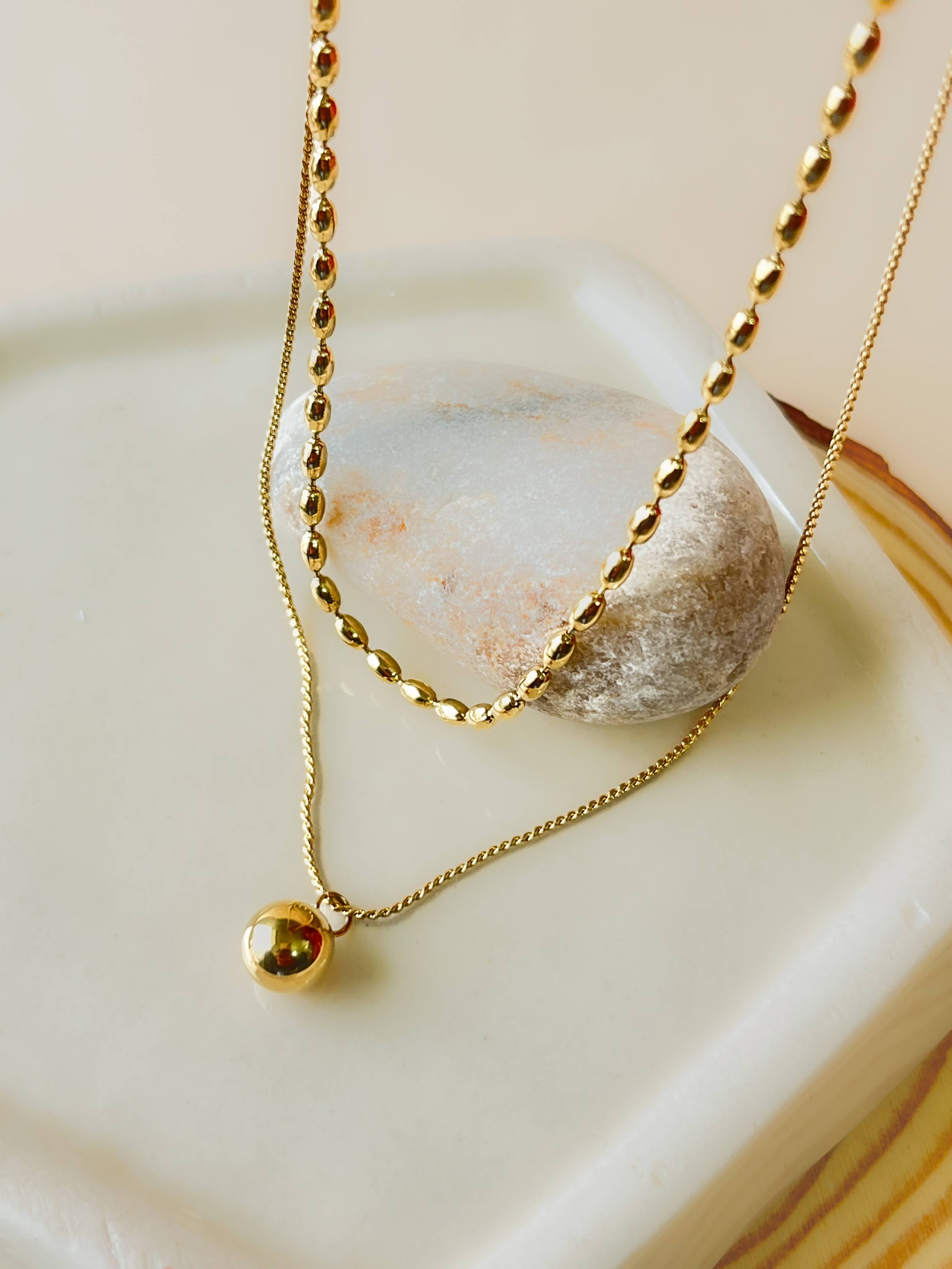 Layered Chain Necklace – Imitation jewellery, Hypoallergenic