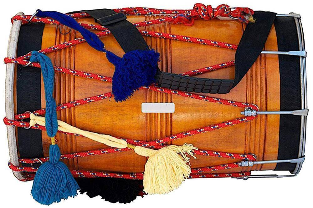 PUNJBI BHANGARA DHOL 24'' from MELODY MAKERS INDIA in MEERUT, showcasing its vibrant design and craftsmanship, ideal for cele - Image 1