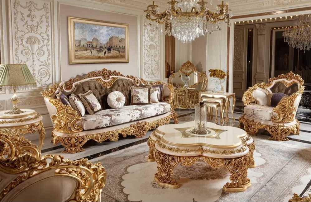 Luxurious Victorian Sofa Set in Khata Kheri with Ornate Carvings -  - Buy Online at AMJAD HANDICRAFT