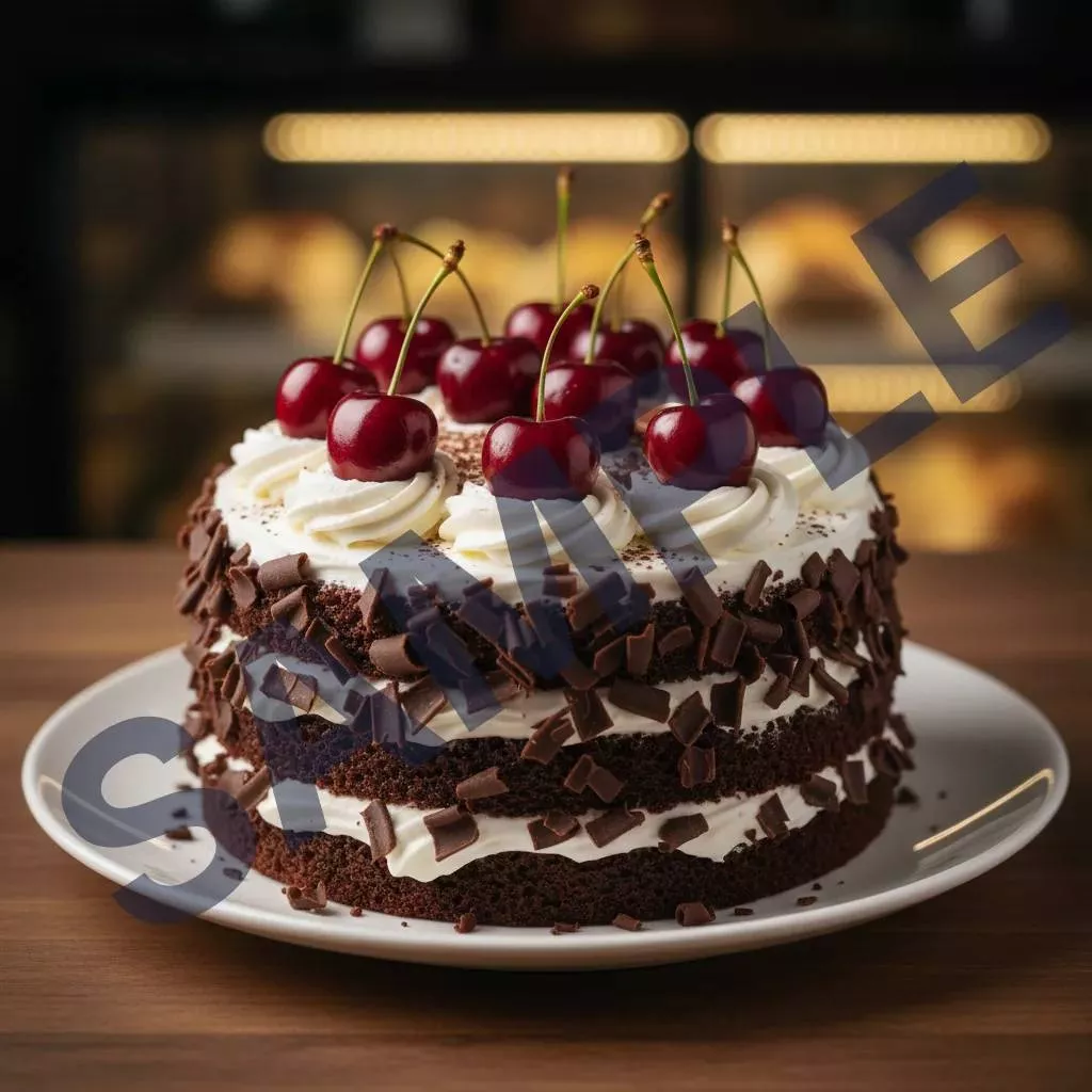 Dessert/Black Forest Cake in Adoni - Rich Chocolate Sponge with Whipped Cream and Cherries -  - Buy Online at VASUKI TRADERS