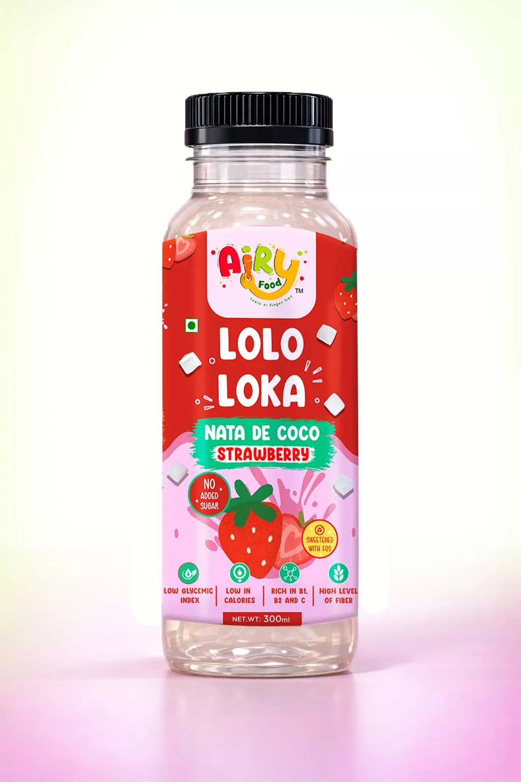 Lolo Loka Nata De Coco Strawberry Drink in Nizampet - Fiber & Vitamin Rich -  - Buy Online at AIRY FOOD