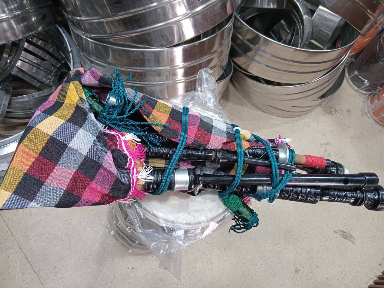 High-quality bagpipe musical instrument with intricate details, showcasing craftsmanship — bagpipe musical instrument Meerut - Image 1
