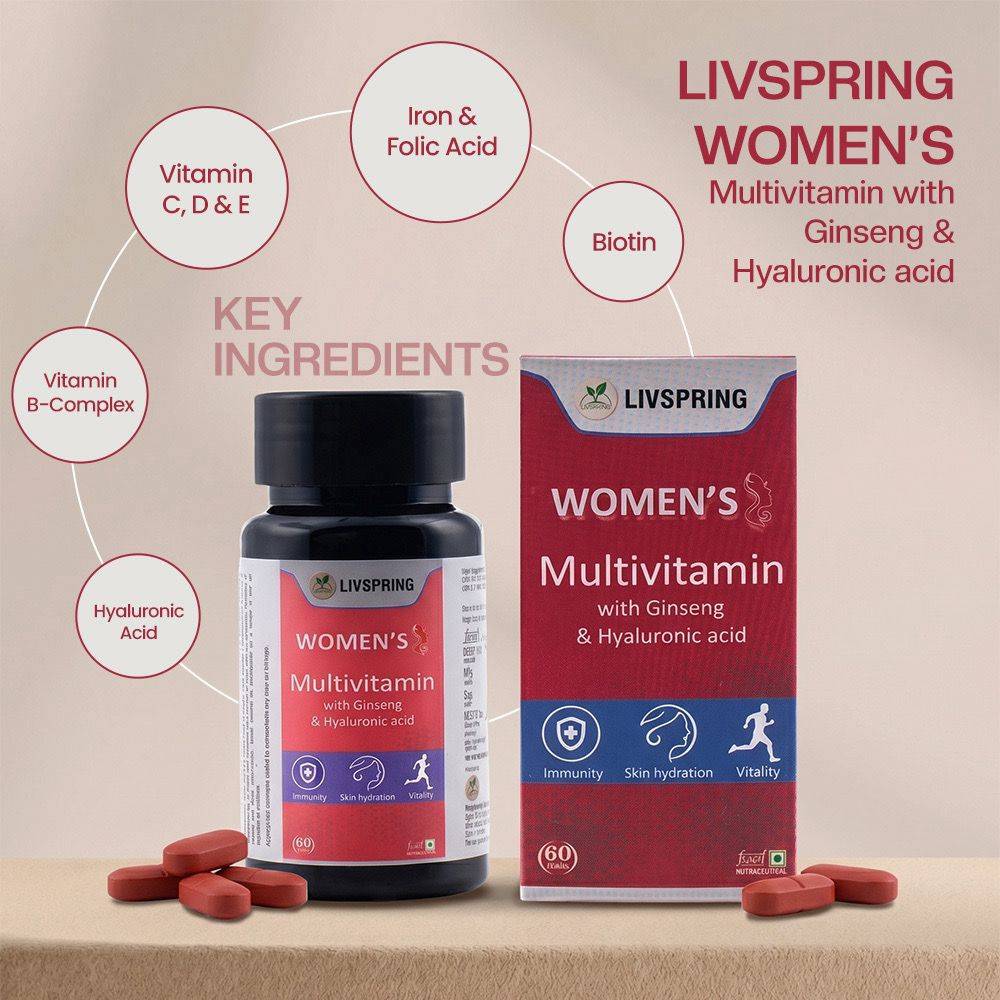 Livspring Women's Multivitamin in BK 1 32 AGF EAST SHALIMARBAGH Key Feature Ginseng & Hyaluronic Acid -  - Buy Online at VIHAAN HOMOEOPATHIC CLINIC