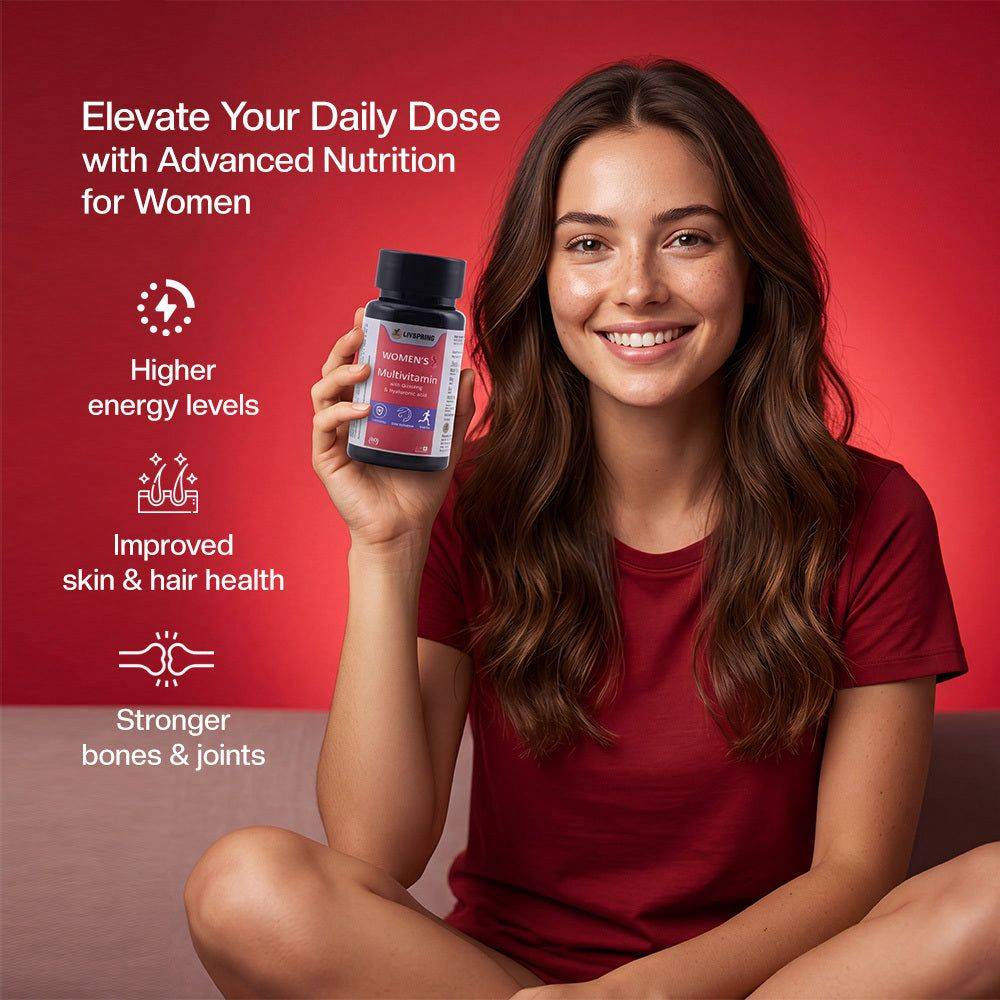 Livspring Women's Multivitamin in BK 1 32 AGF EAST SHALIMARBAGH Key Feature Ginseng & Hyaluronic Acid - Image 4