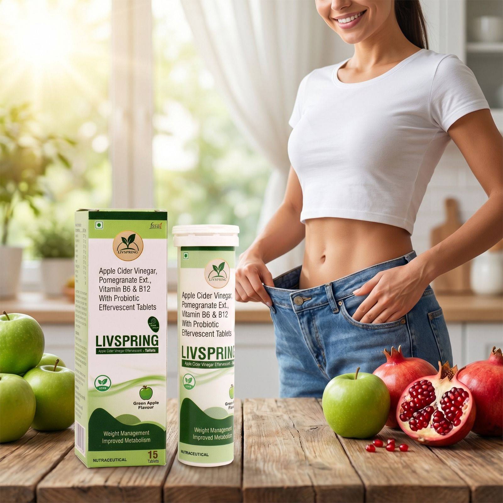 Livspring Apple Cider Vinegar Effervescent Tablets in Shalimarbagh for Metabolism Support - Image 3